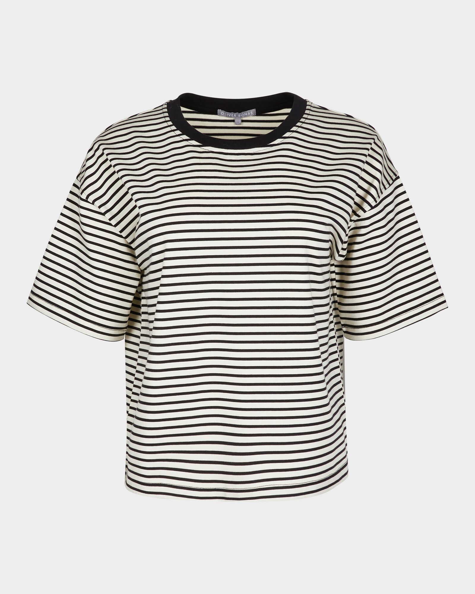 Striped Black & Ecru White T-Shirt | Oliver Bonas