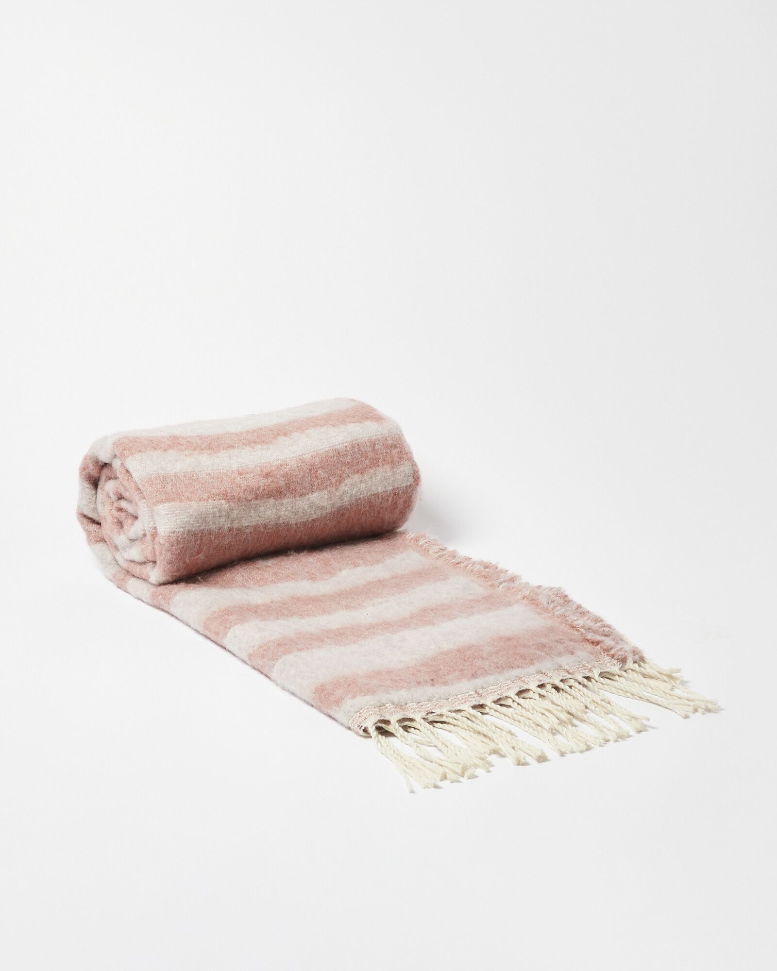 Tilly Pink Jacquard Stripe Throw | Oliver Bonas