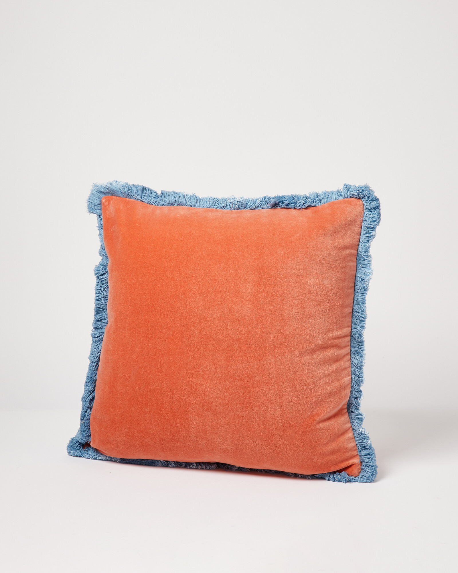 Issey Coral Velvet Fringed Cushion Cover 45x45cm