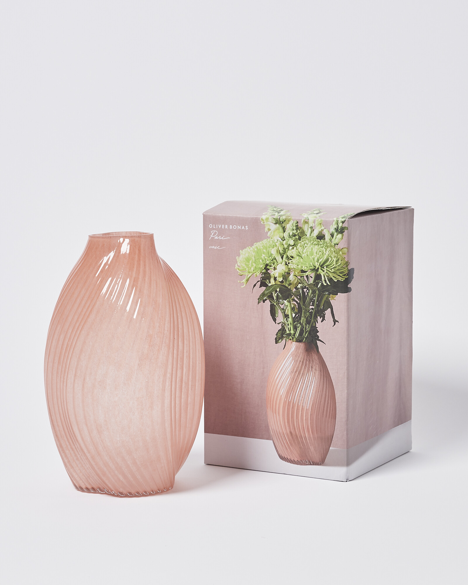Pari Pink Glass Vase Oliver Bonas