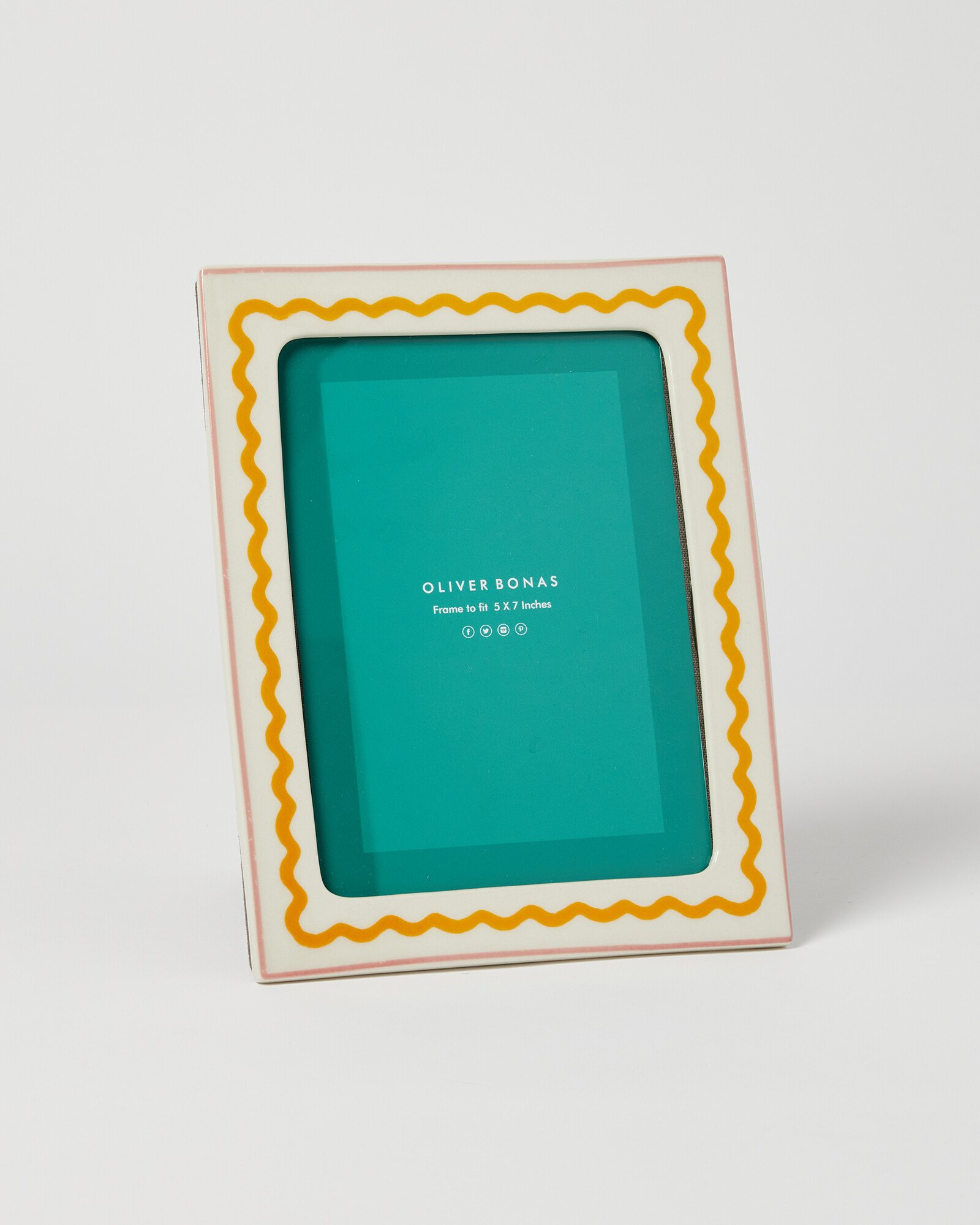 Taira Yellow Ceramic Portrait Photo Frame 5x7" Oliver Bonas IE