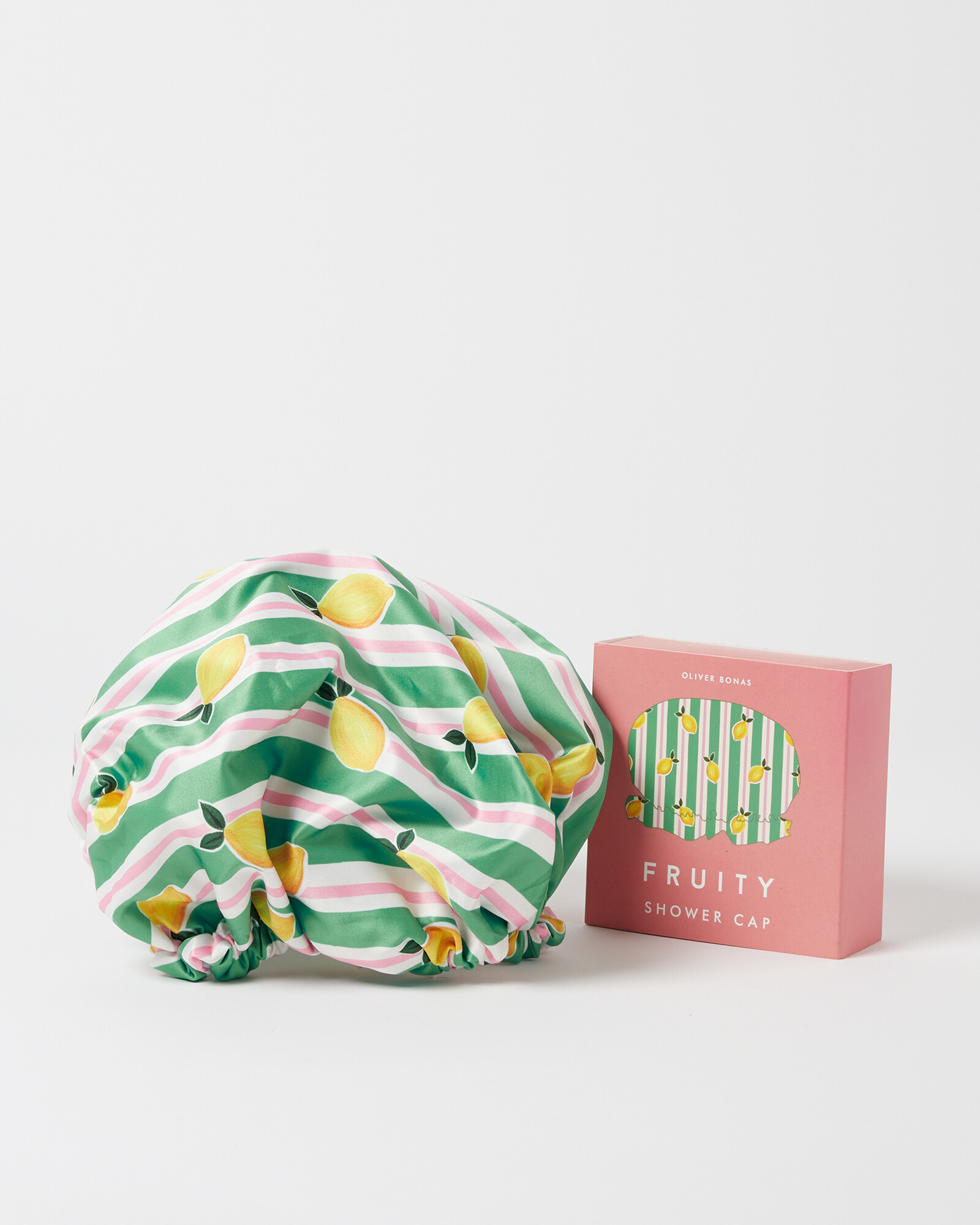 Ossie Lemon Print Shower Cap Oliver Bonas