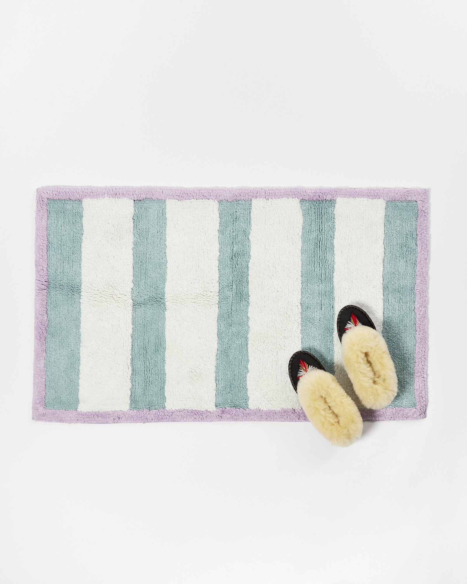 Striped Cotton Bath Mat Large Oliver Bonas