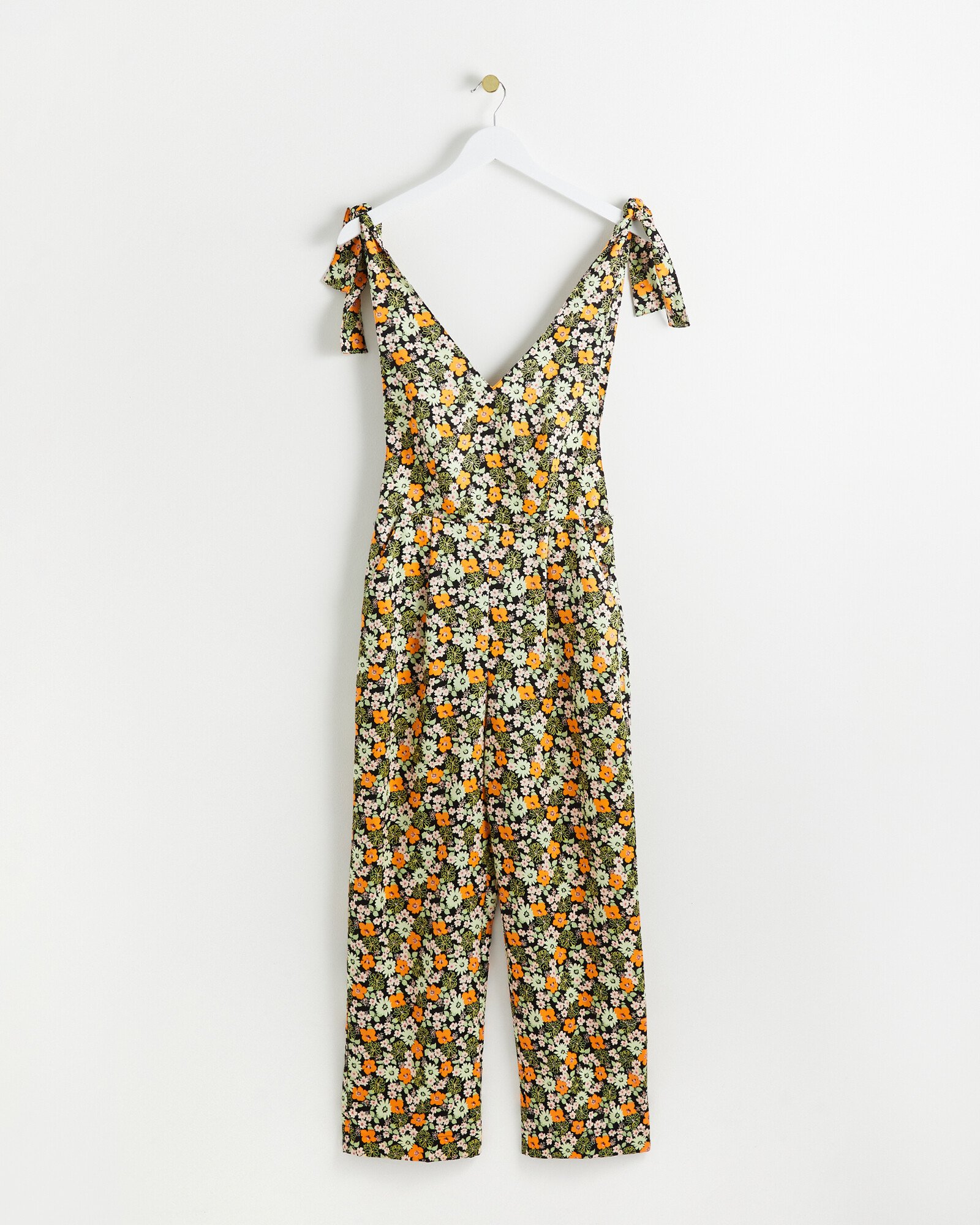 Fuzzy Floral Tie Strap Jumpsuit Oliver Bonas