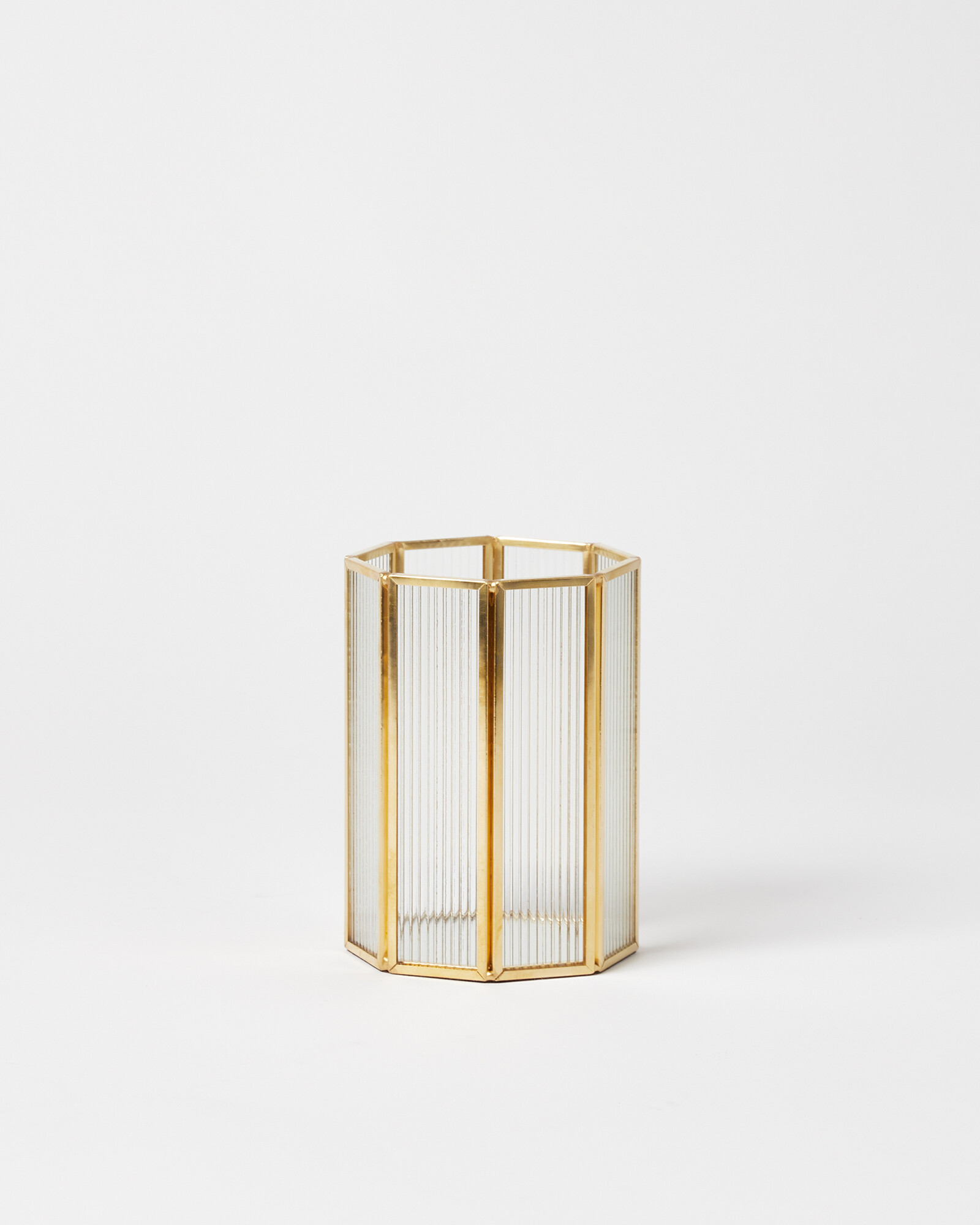 Loire Gold & Glass Brush Holder Oliver Bonas