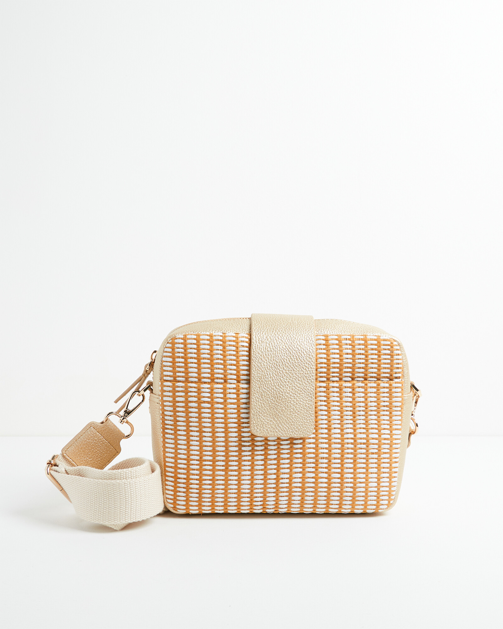 Eve Nautral Weave Crossbody Camera Bag Oliver Bonas