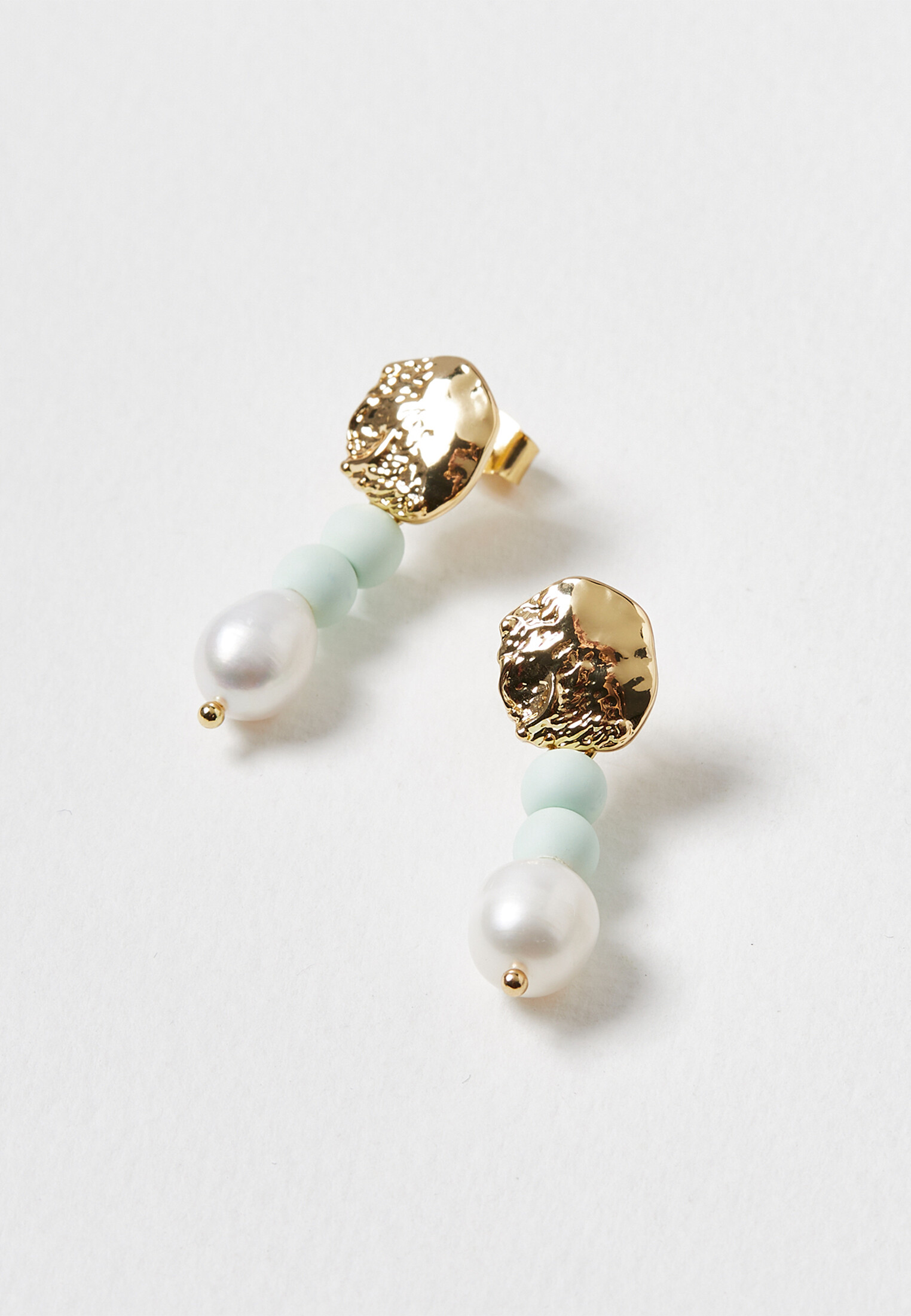 Cecilia Freshwater Pearl & Bead Drop Stud Earrings Oliver Bonas