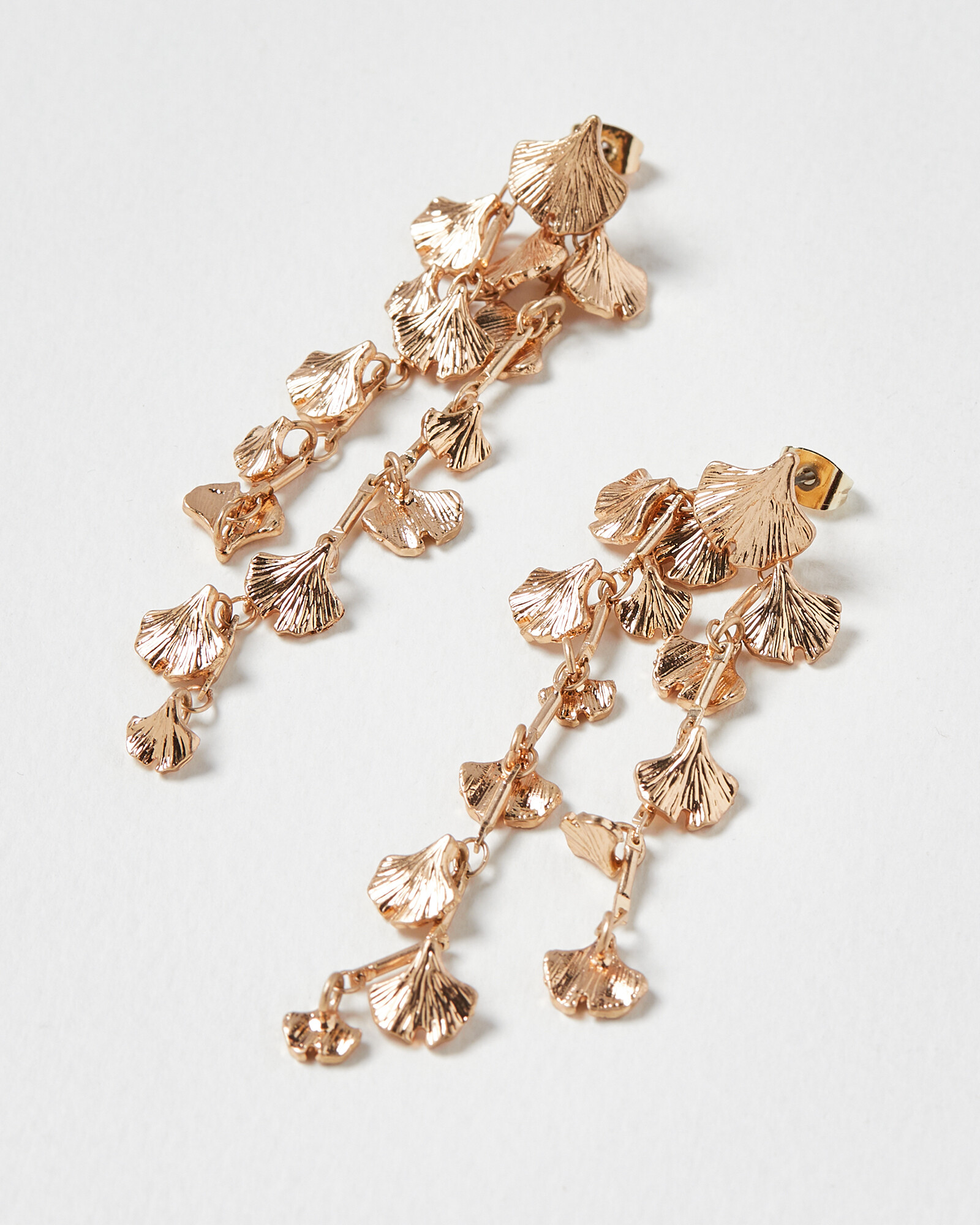 Belle Leaf Drop Stud Earrings Oliver Bonas