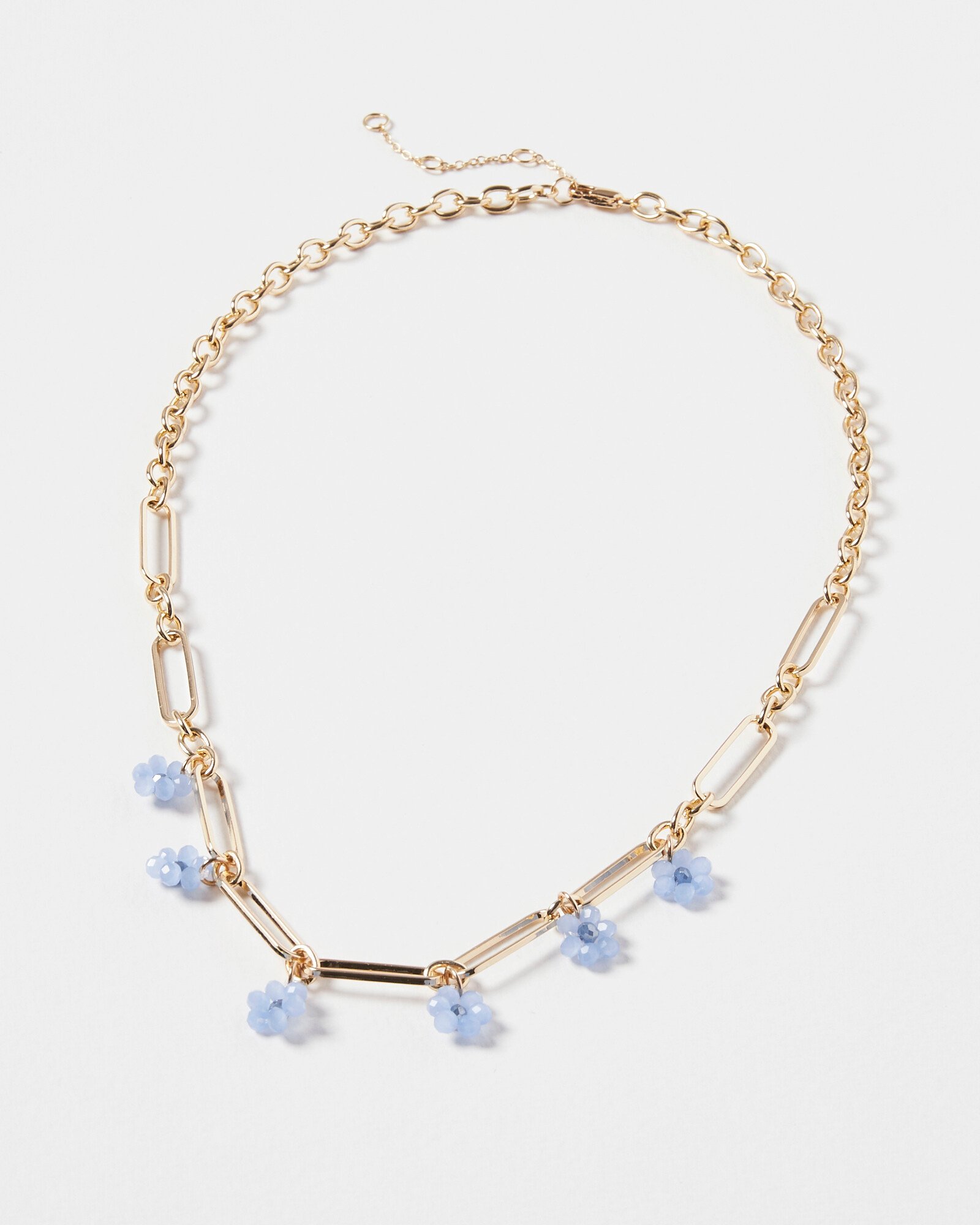 Aria Flower Drop Chain Necklace Oliver Bonas