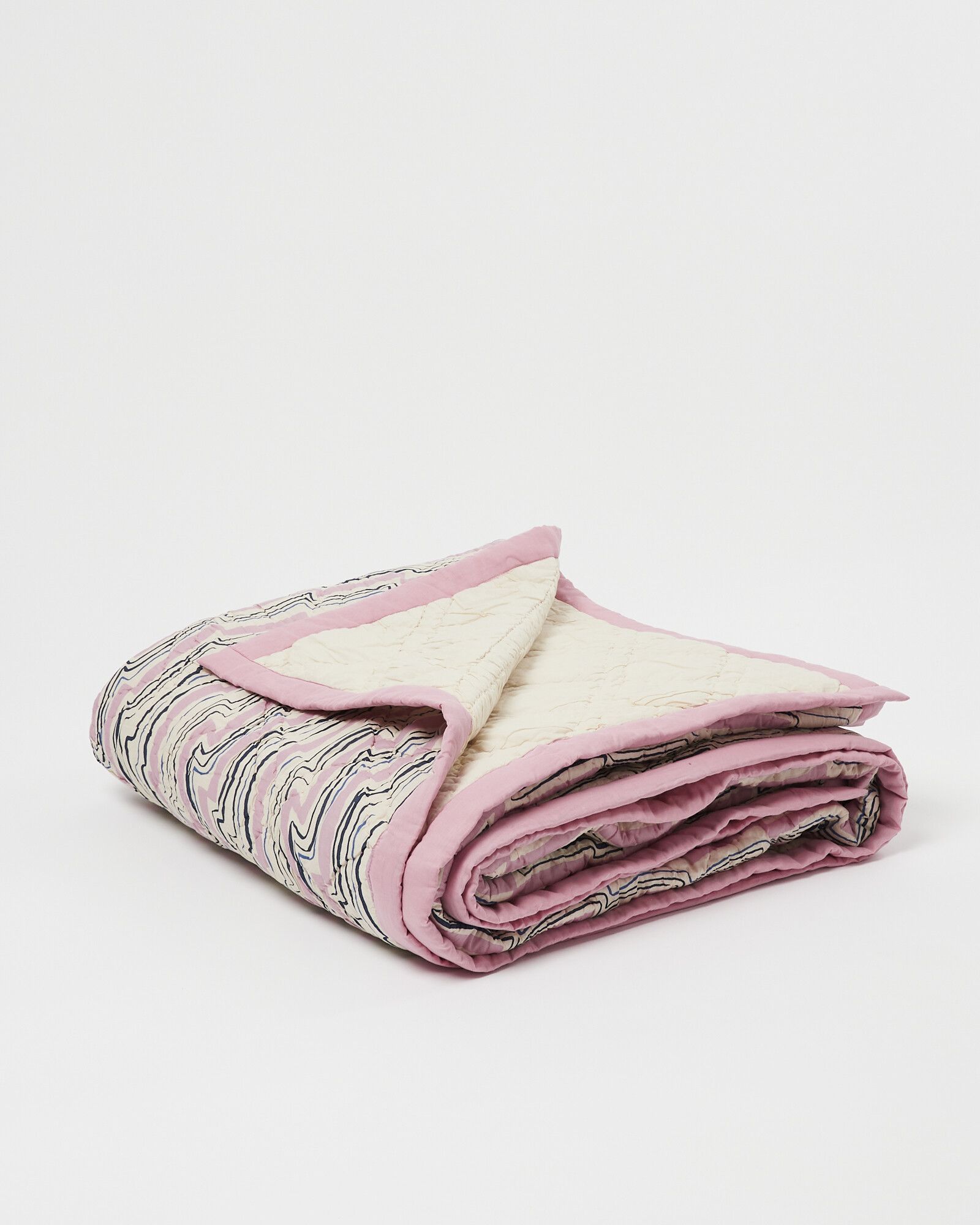 Klara Crinkle Pink Printed Bedspread | Oliver Bonas