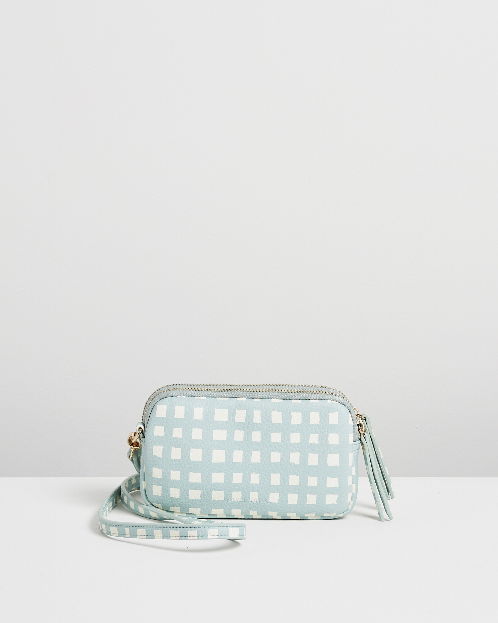 Check Print Mint Green Crossbody Bag Oliver Bonas