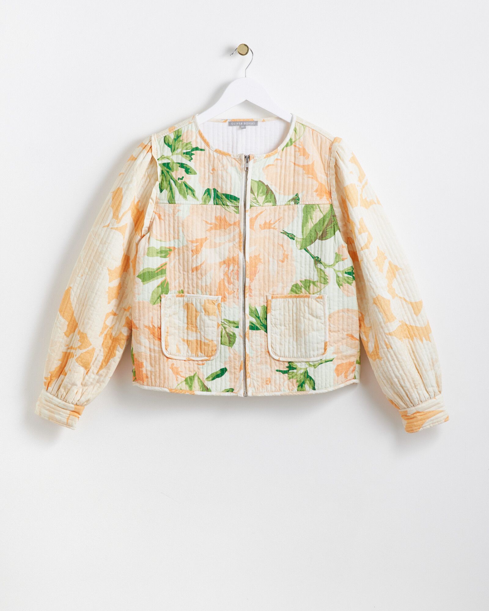 Quilted Floral Print Cotton Jacket | Oliver Bonas