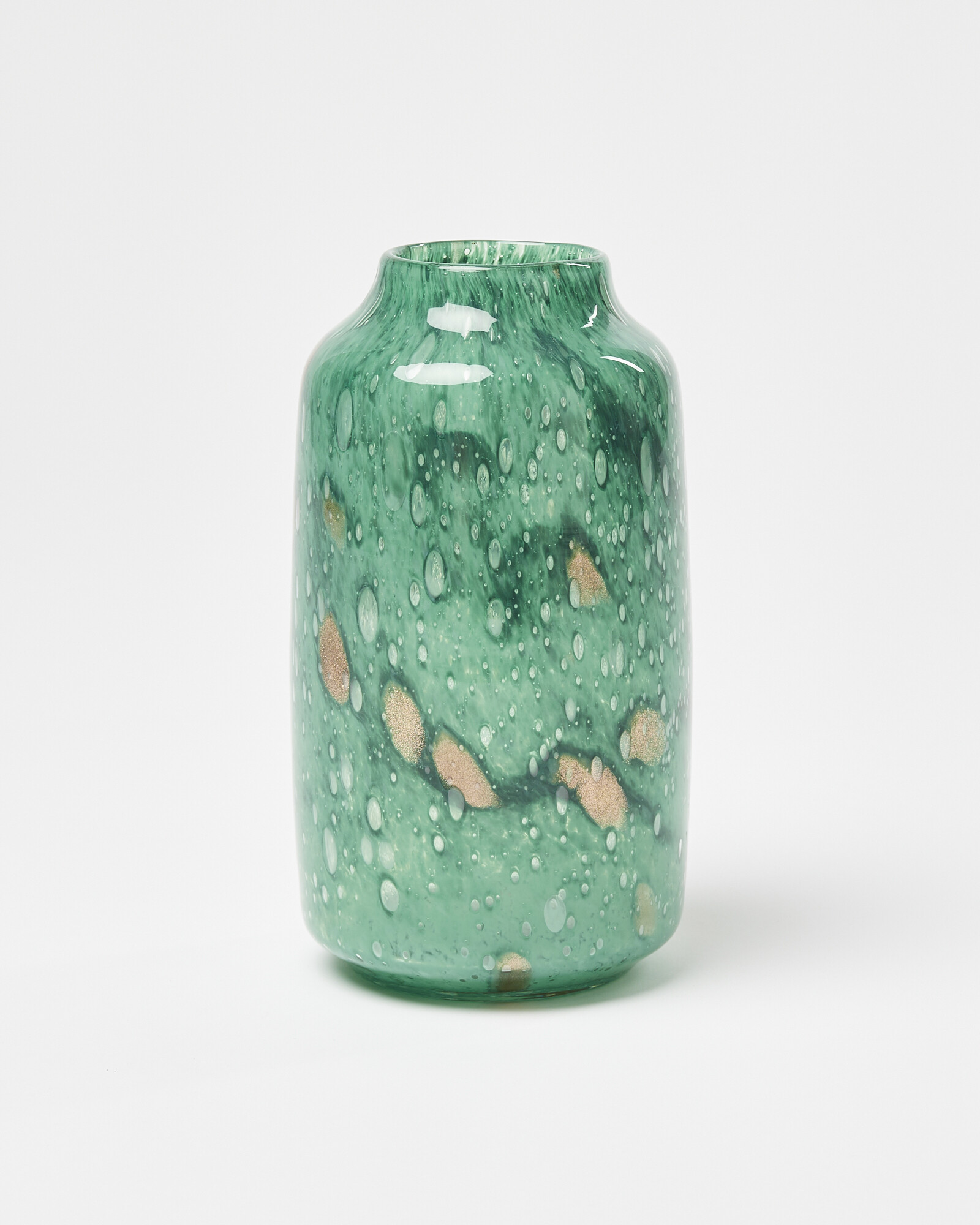 Hazel Glitter Green Glass Vase