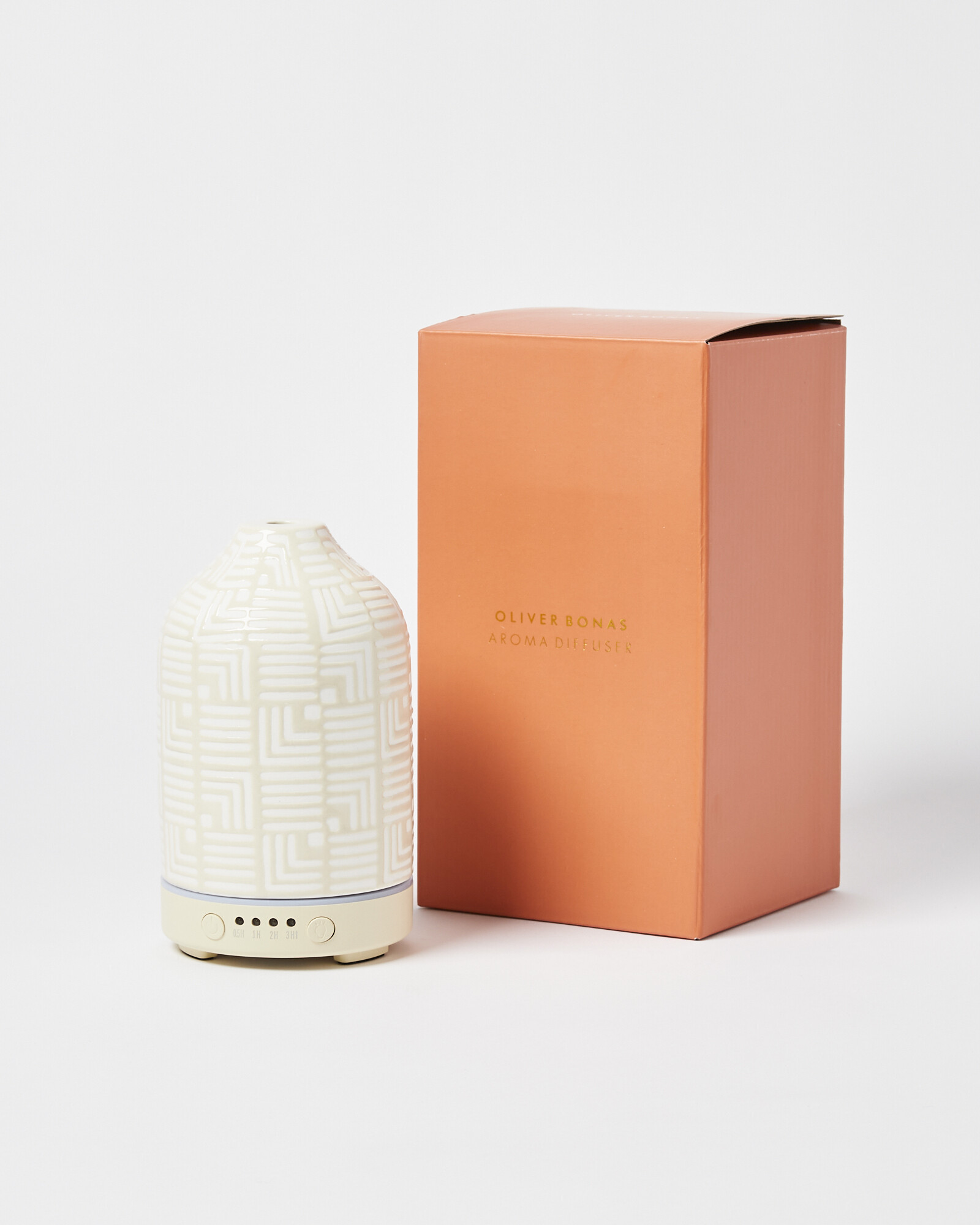 Sienna Geometric Cream Essential Oil Electric Aroma Diffuser | Oliver Bonas