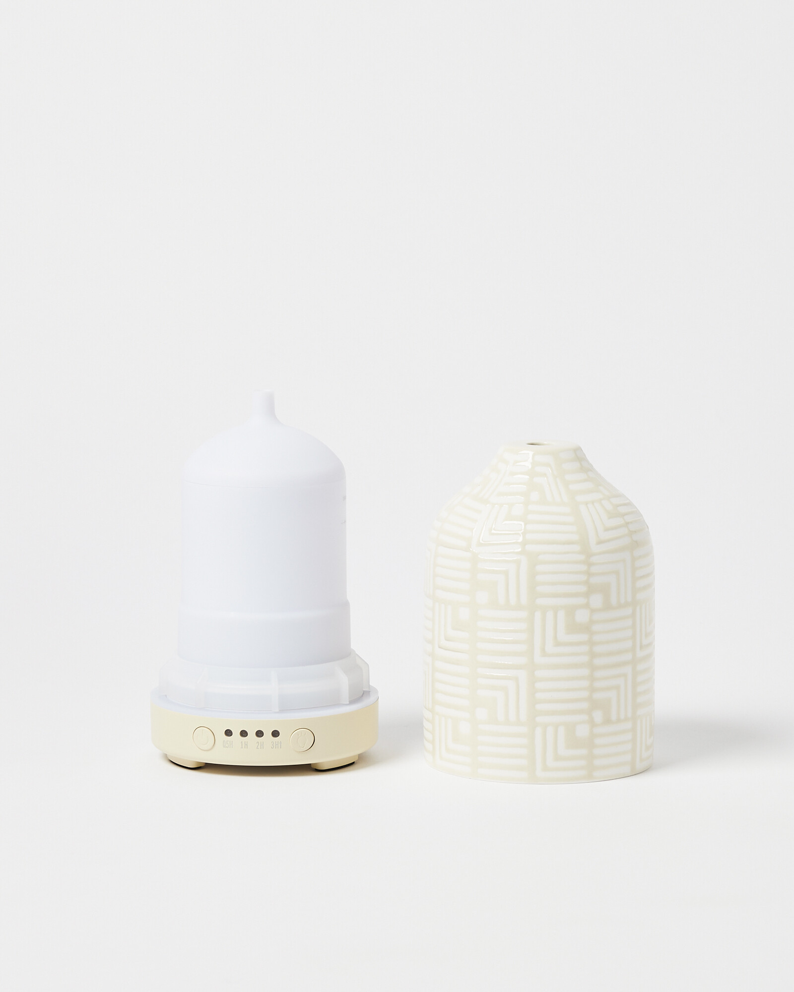 Sienna Geometric Cream Essential Oil Electric Aroma Diffuser | Oliver Bonas