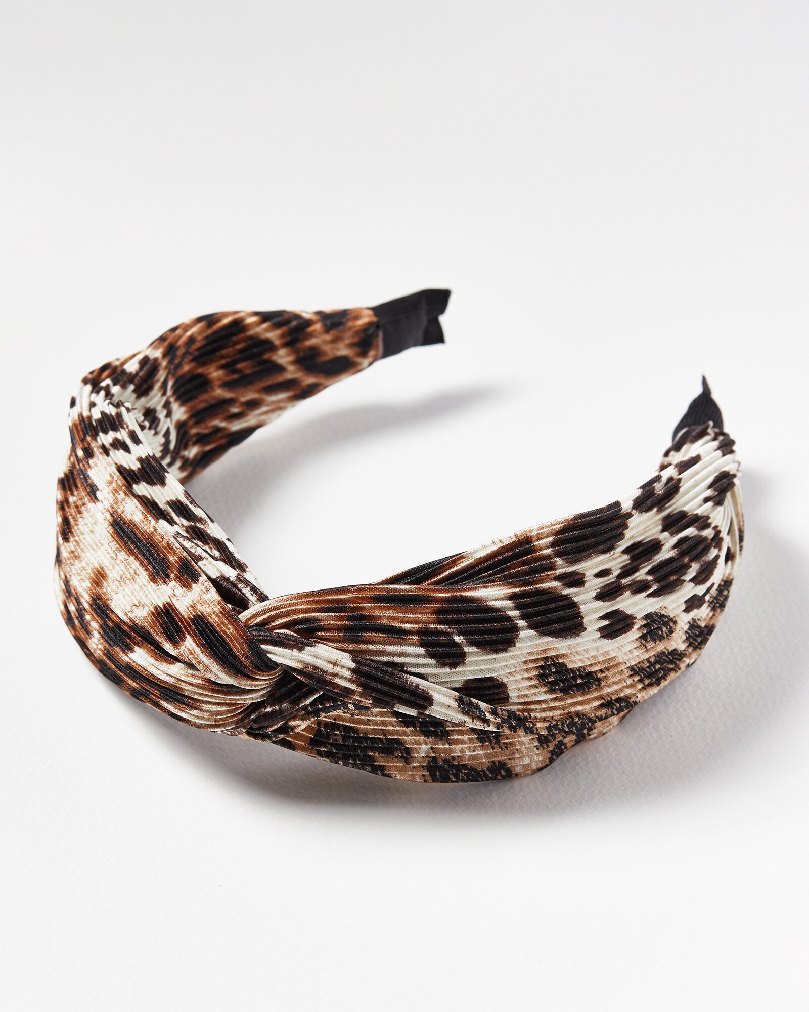 Amber Animal Print Pleated Knot Headband Oliver Bonas