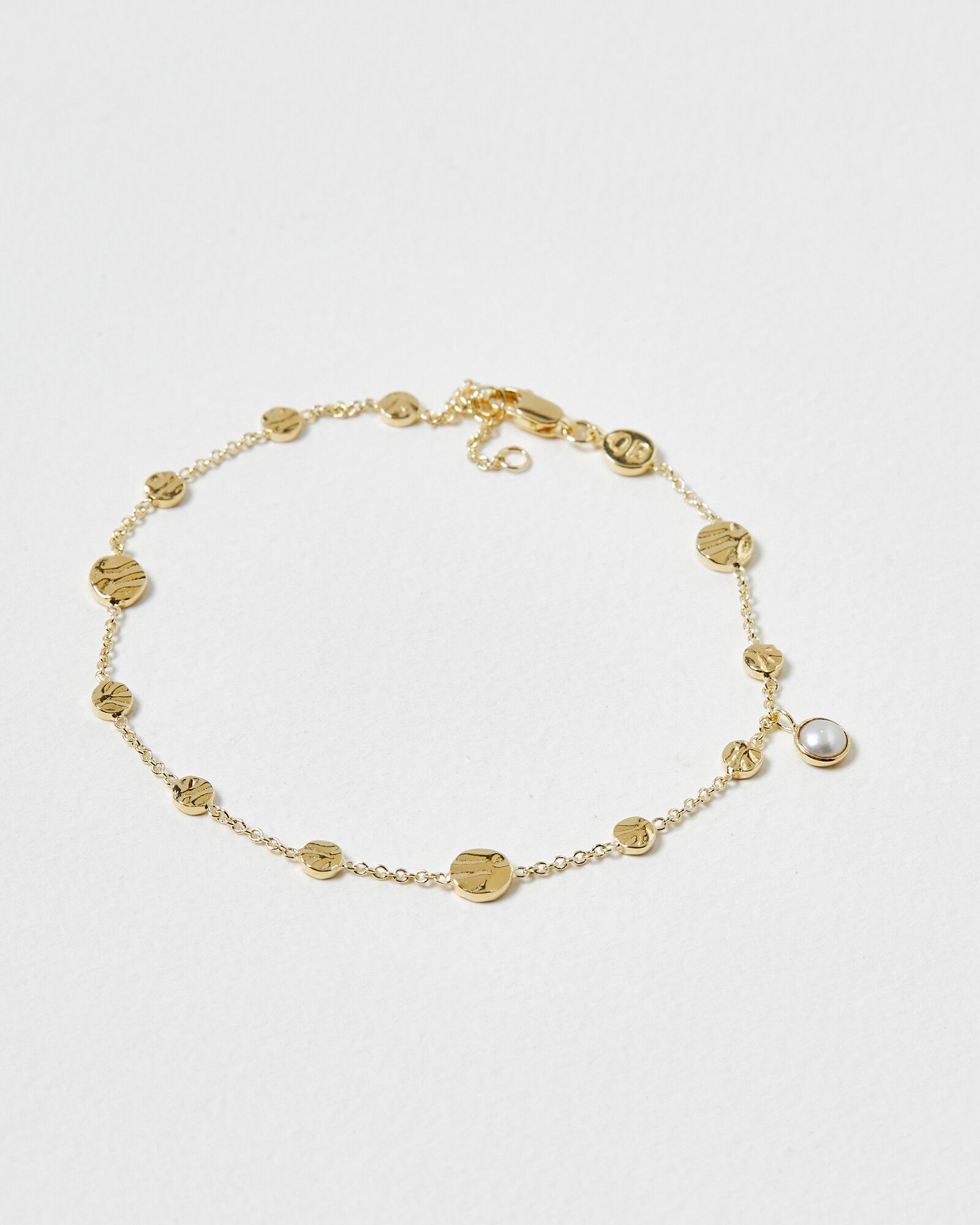 Sarita Penny Gold Plated Chain Anklet | Oliver Bonas