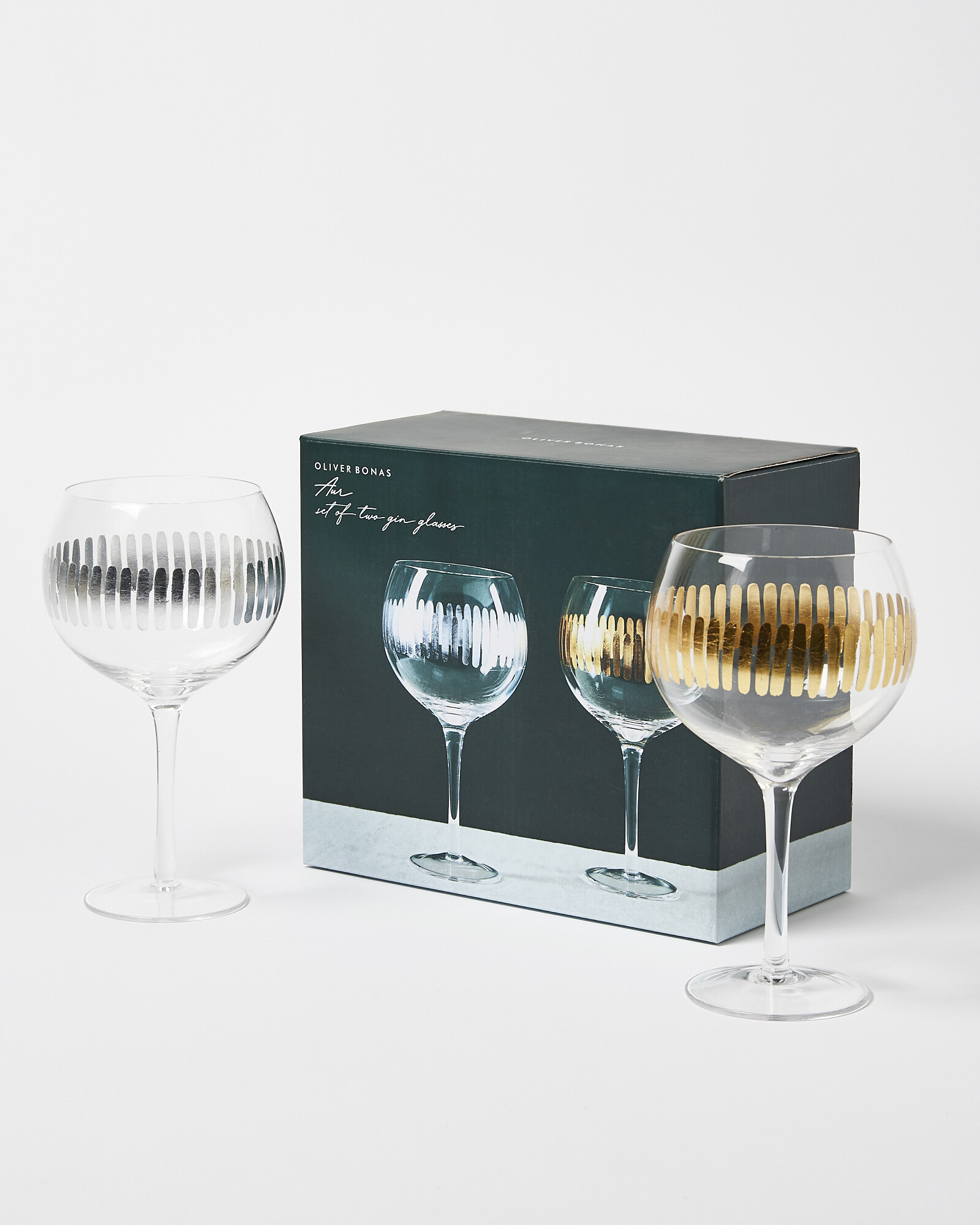 Aur Mixed Metallic Gin Glasses Set of Two Oliver Bonas