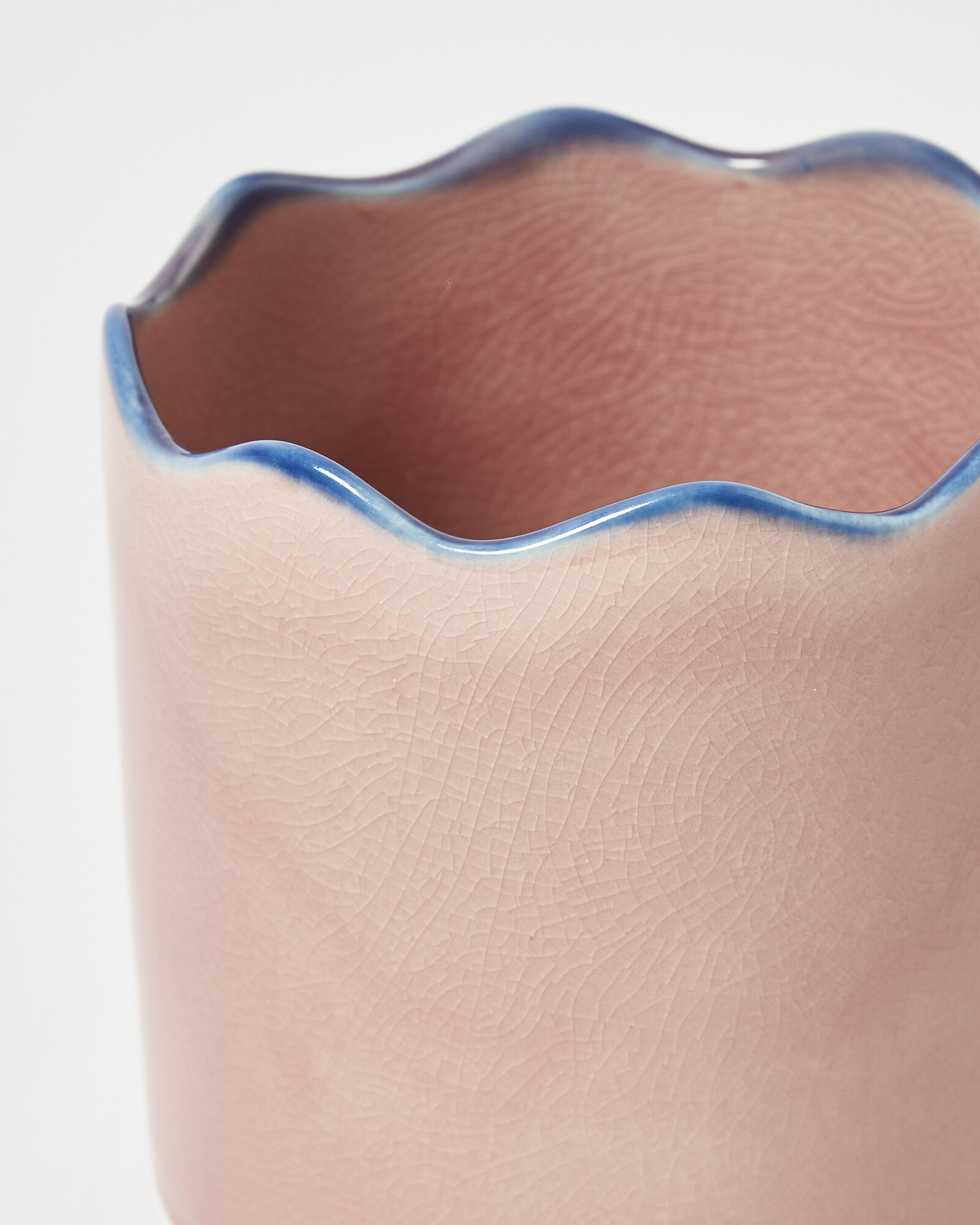 Belmot Wavy Pink Ceramic Scalloped Plant Pot Oliver Bonas