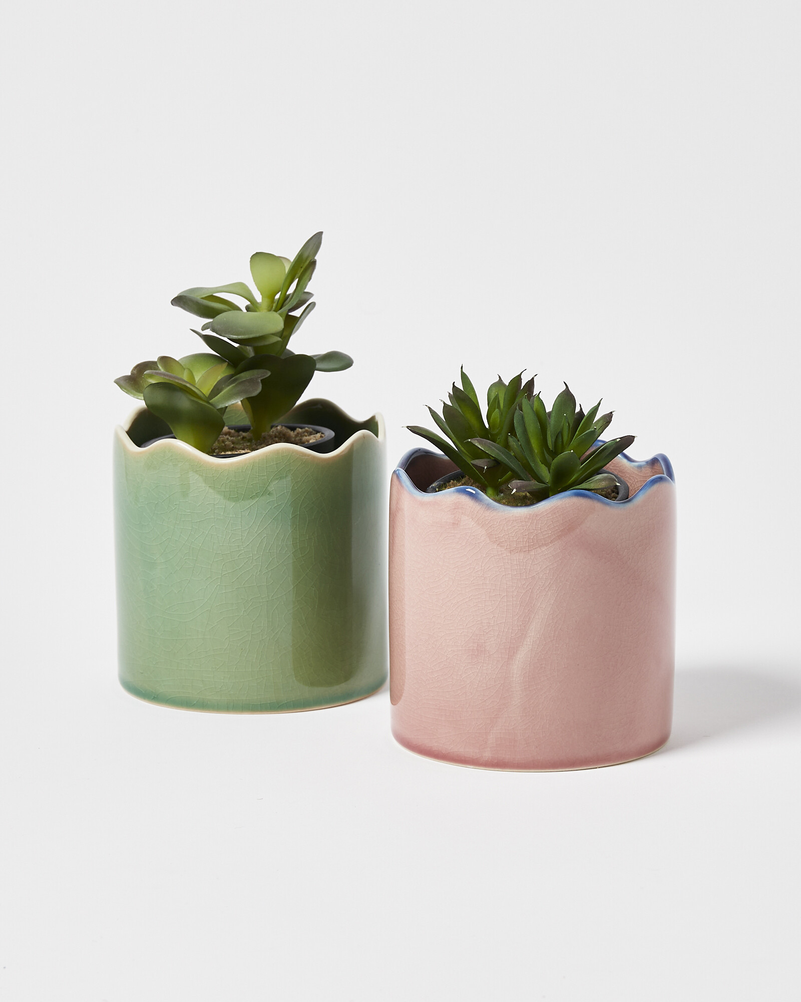 Belmot Wavy Pink Ceramic Scalloped Plant Pot Oliver Bonas