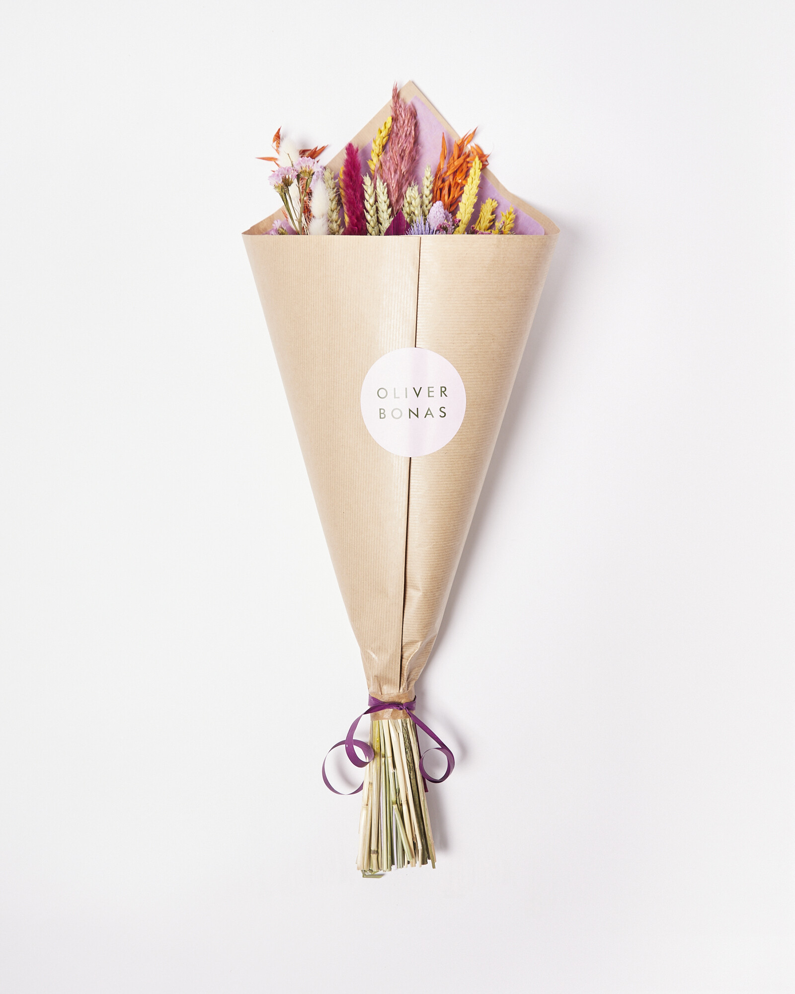 Ione Purple Dried Flower Bouquet Oliver Bonas