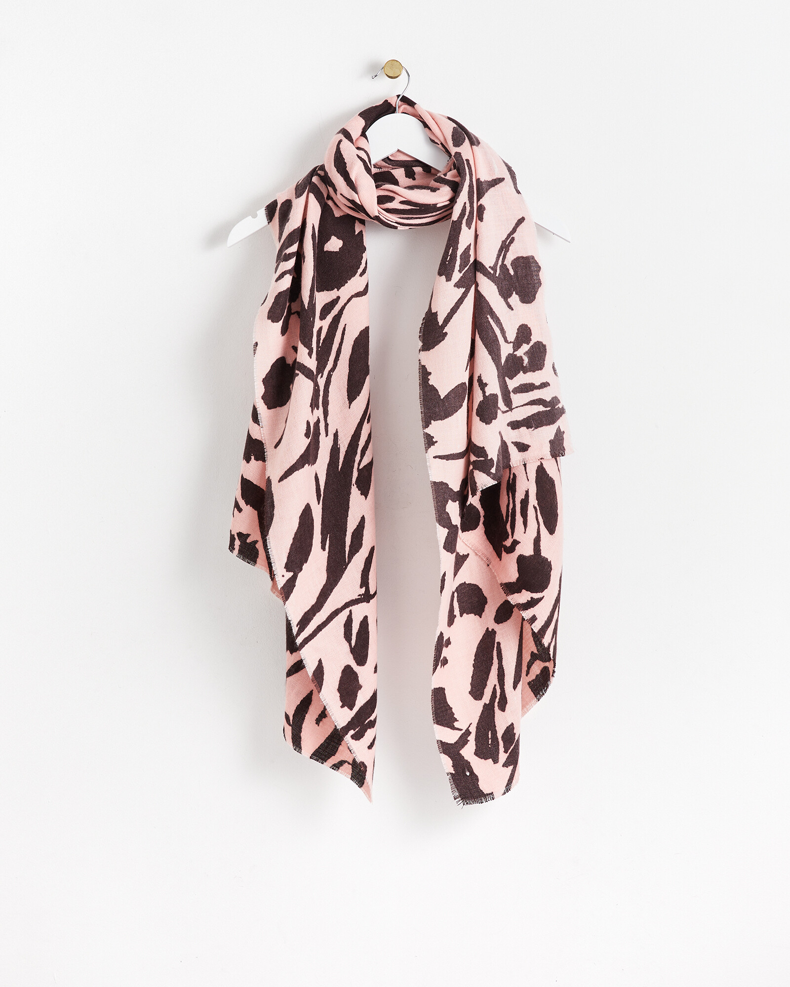 Brushed Animal Print Orange Midweight Scarf Oliver Bonas