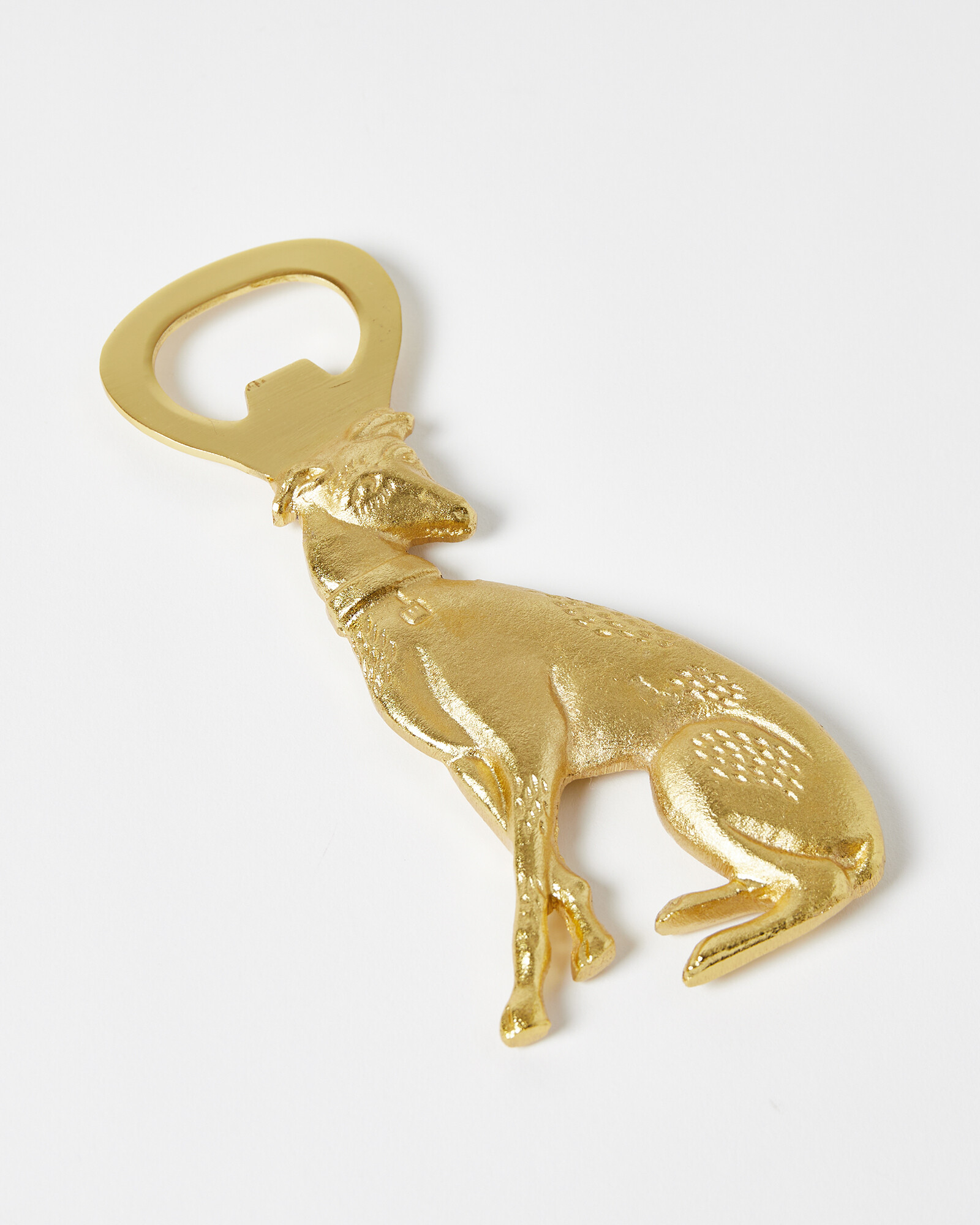 Wallace the Whippet Dog Gold Metal Bottle Opener Oliver Bonas