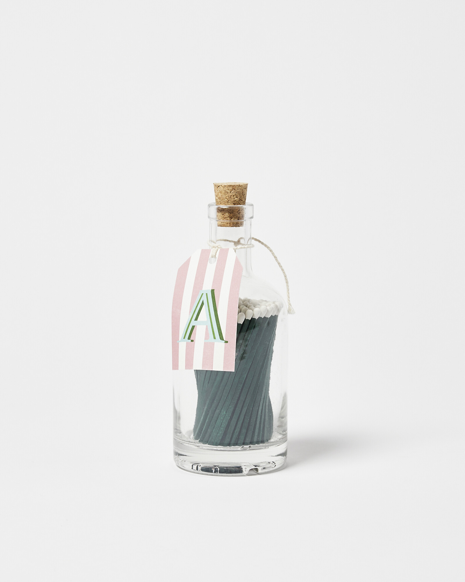 Quentin Alphabet Initial Glass Bottle Matches Oliver Bonas
