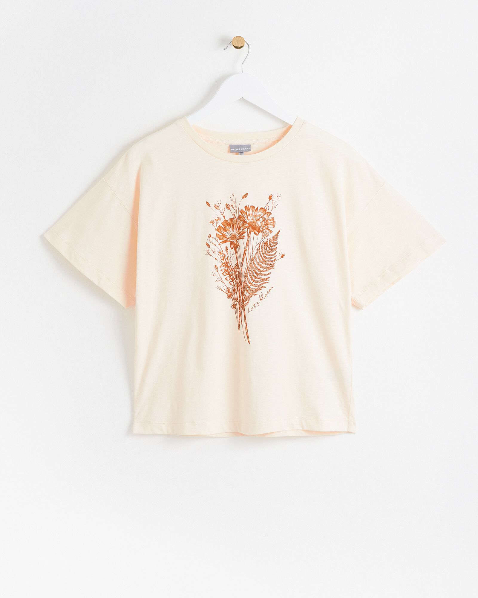 Let's Bloom Yellow Cotton T-Shirt | Oliver Bonas