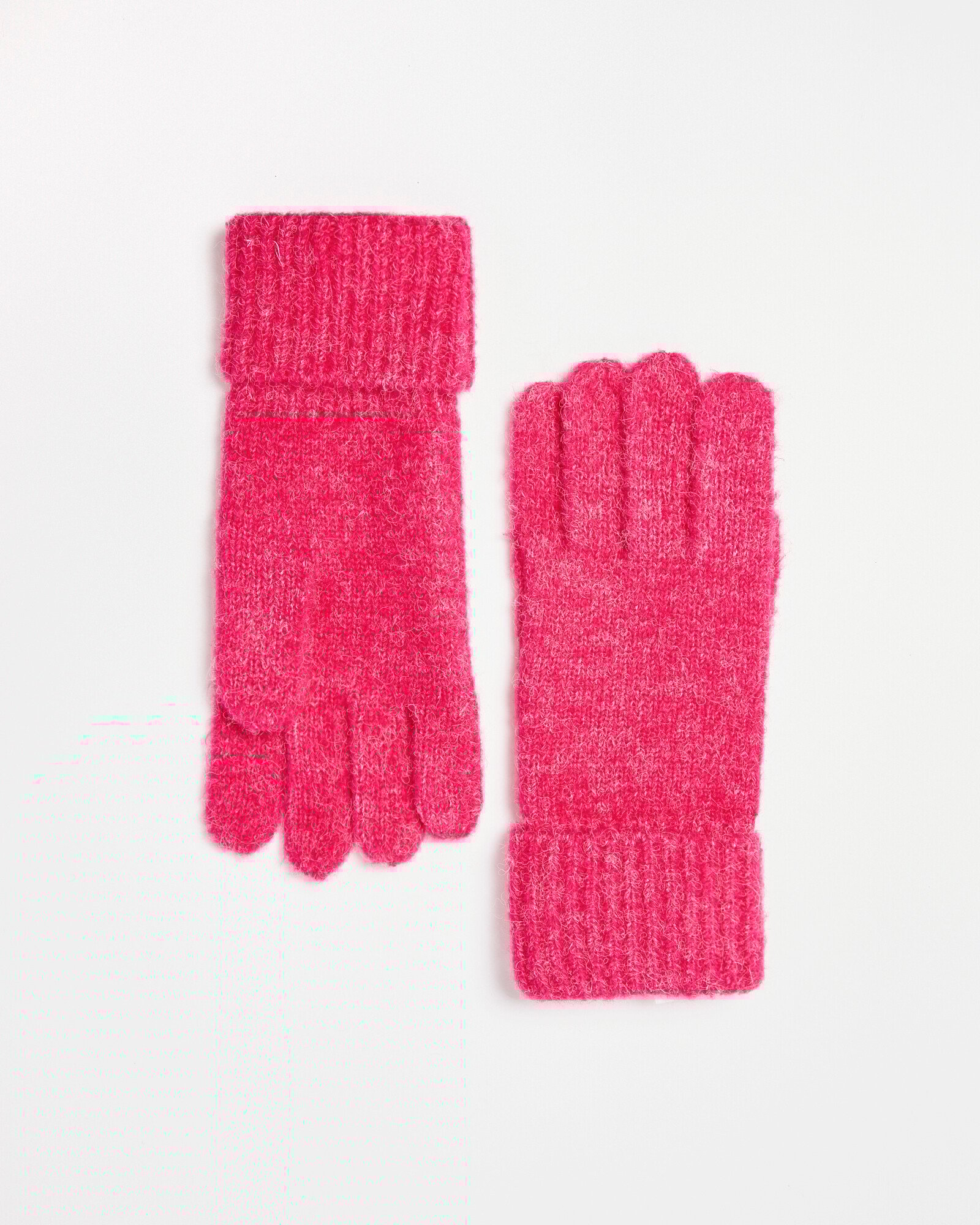 Raspberry Pink Knitted Gloves Oliver Bonas