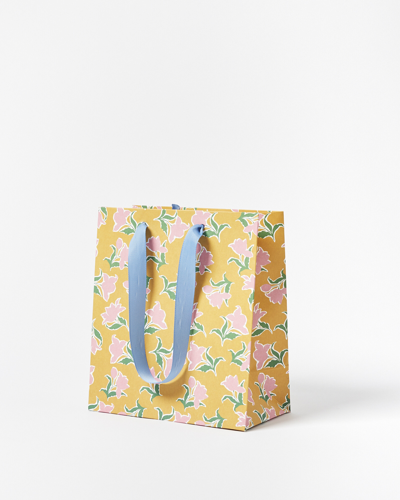 Scattered Floral Yellow Gift Bag Medium Oliver Bonas