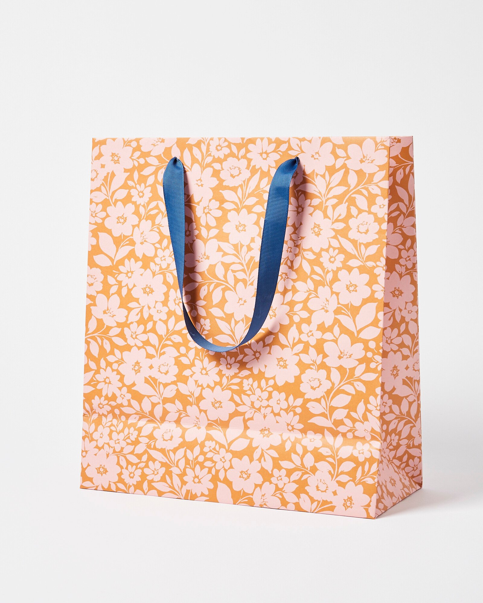 Floral Stem Mustard Yellow Gift Bag Large Oliver Bonas