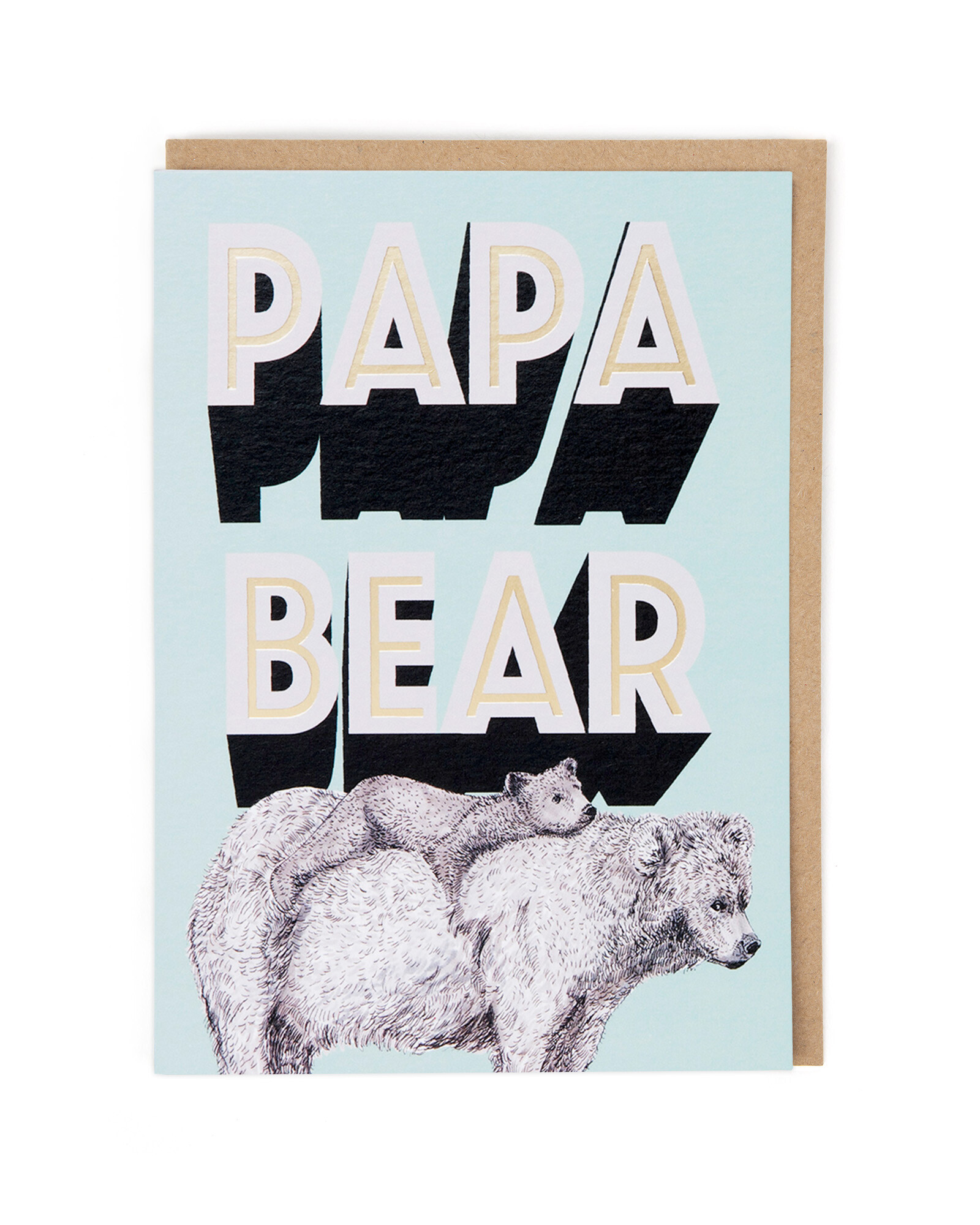 Blue Papa Bear Father's Day Card | Oliver Bonas