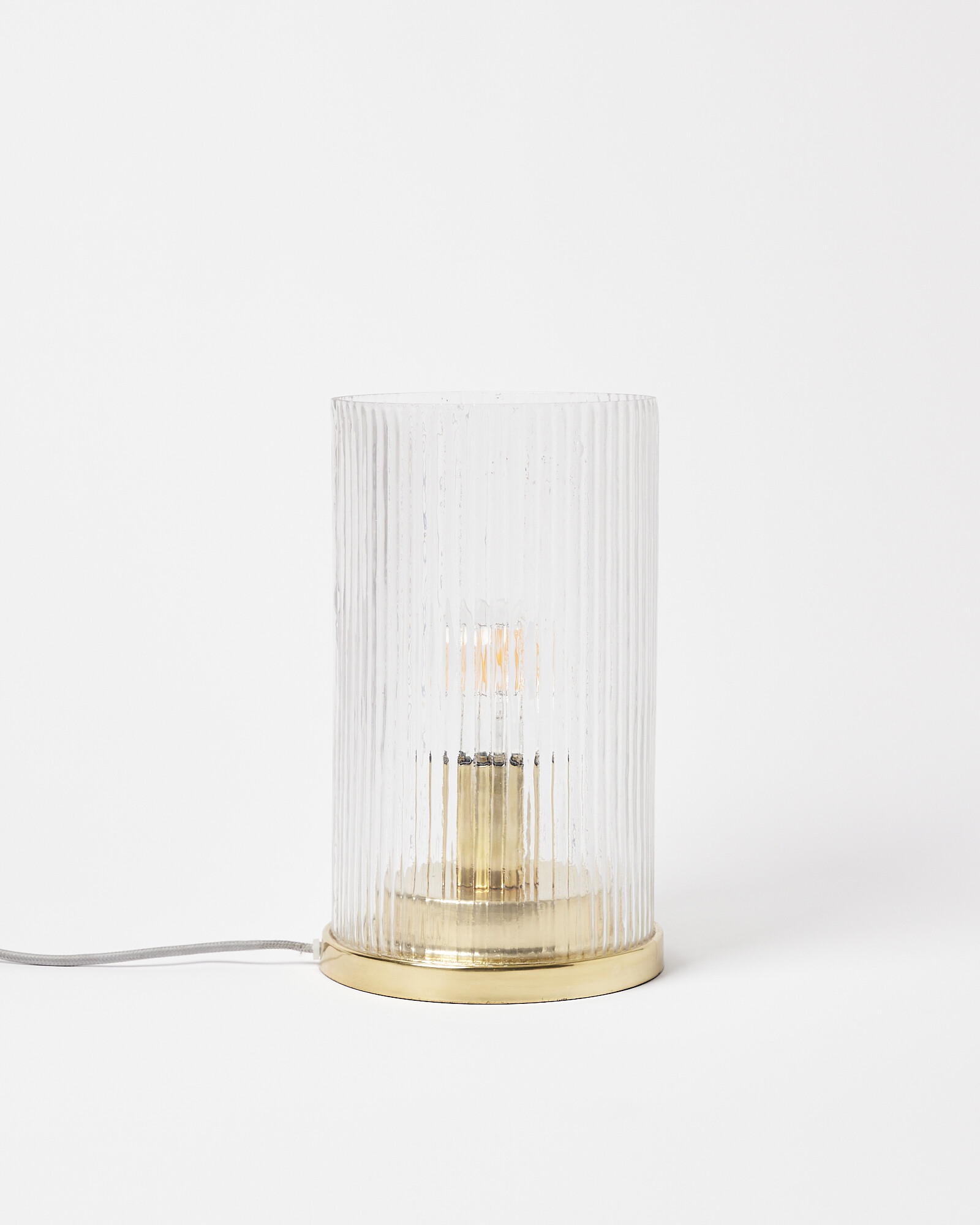 Fluted Gold & Glass Desk & Table Lamp Oliver Bonas