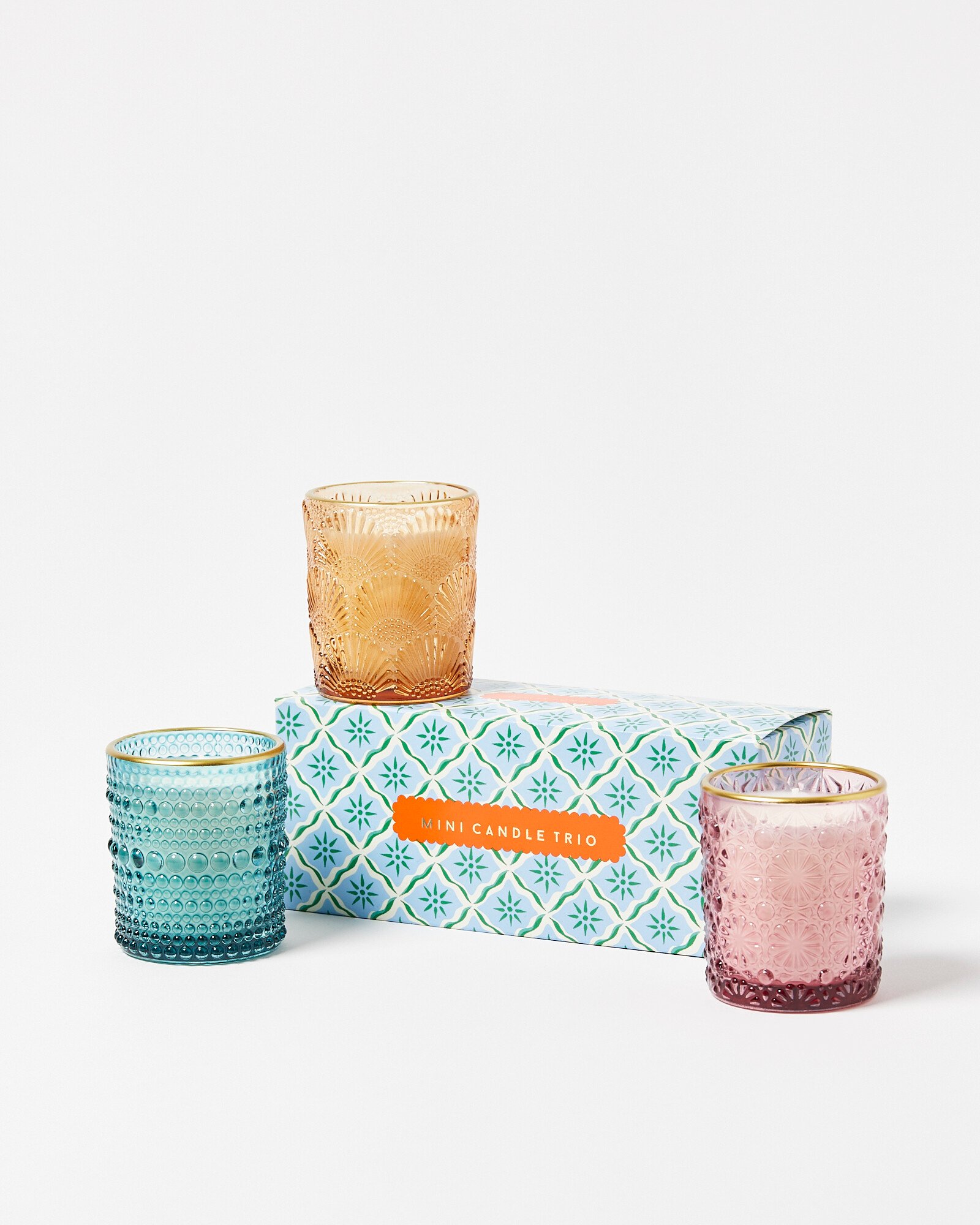 Opal Trio Glass Scented Candles Set of Three Oliver Bonas