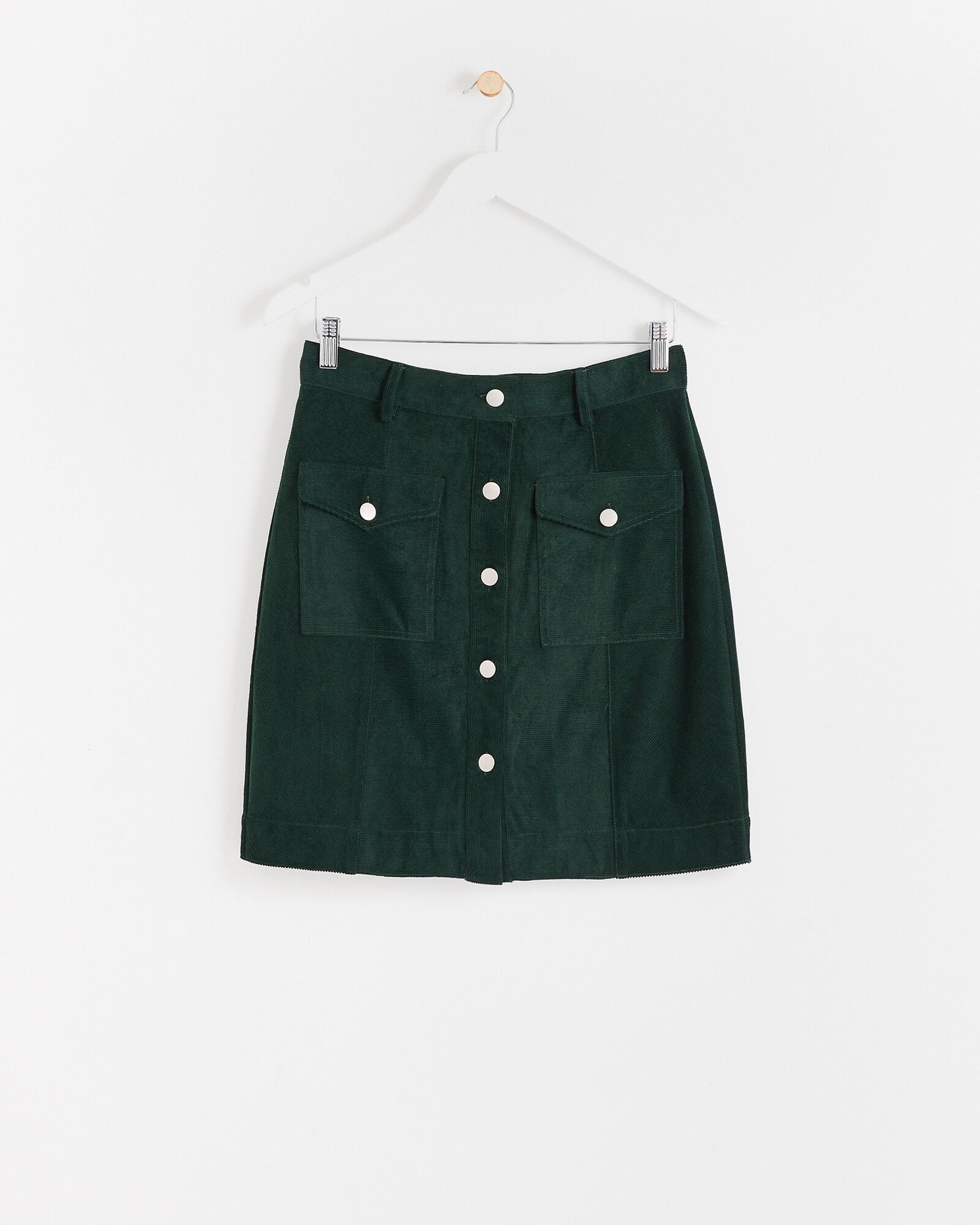Dark Green Cord Mini Skirt | Oliver Bonas