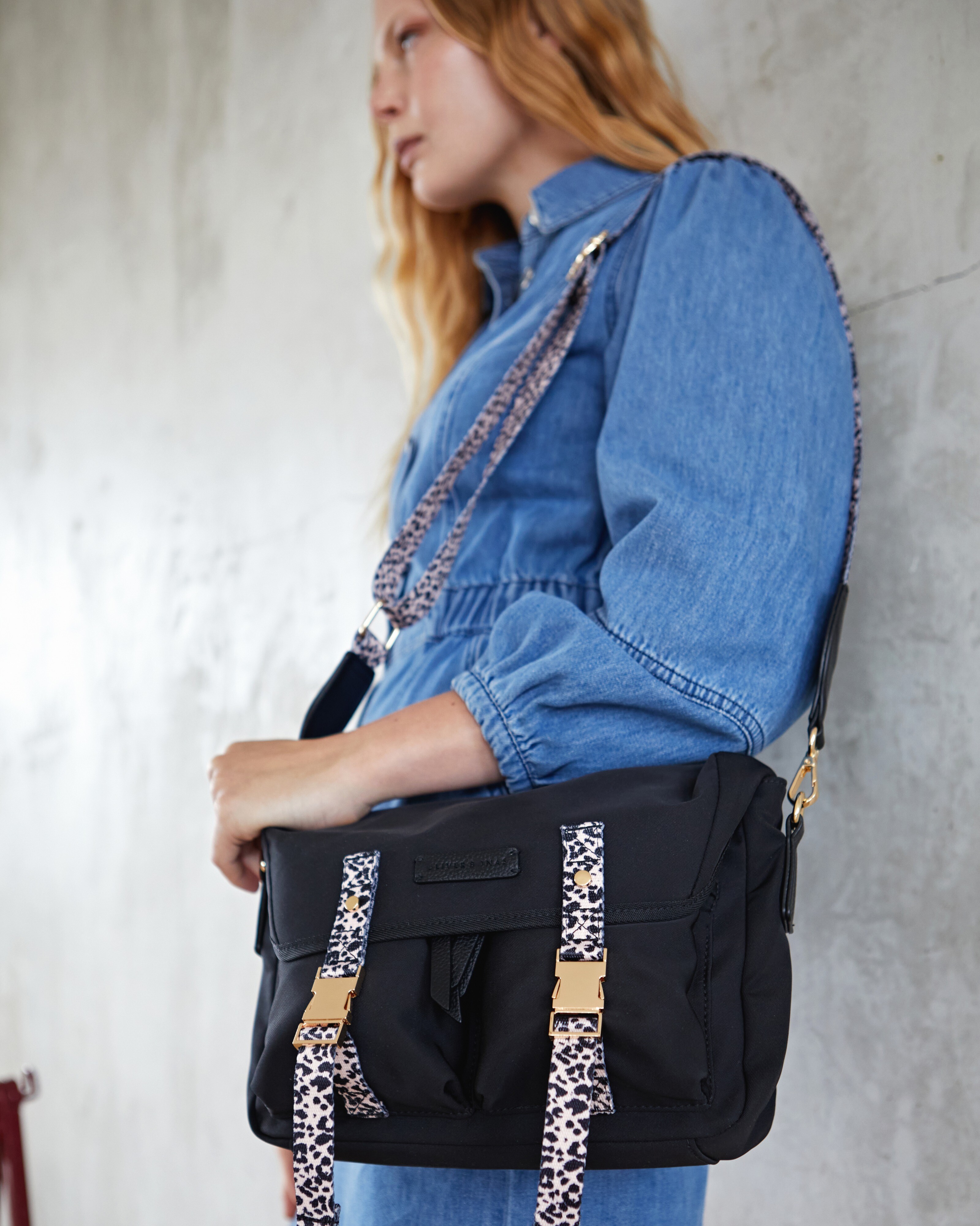 Leopard Print Clasp Messenger Crossbody Bag Oliver Bonas