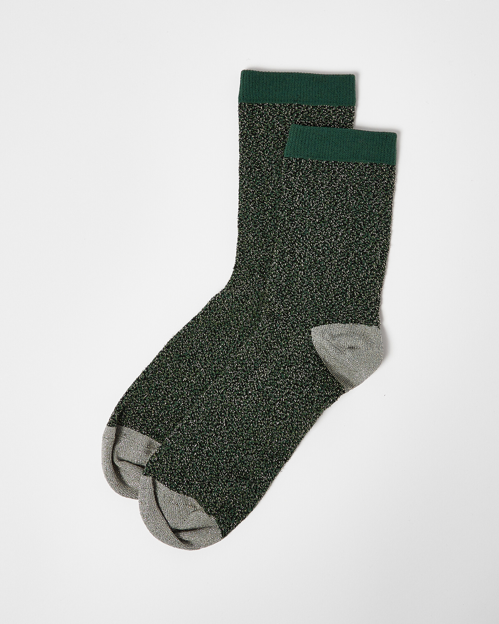 Glitter Green & Gold Ankle Socks | Oliver Bonas