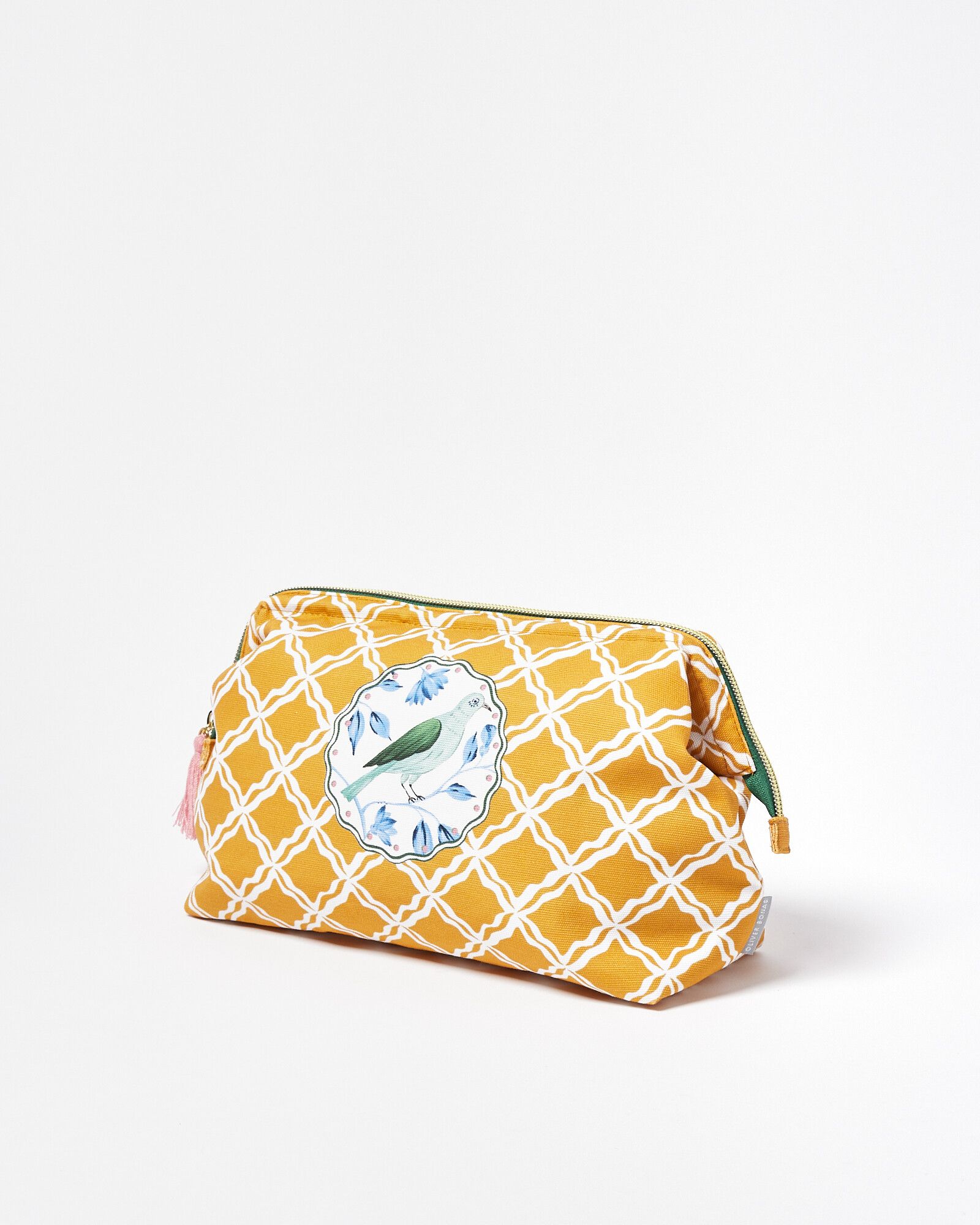 Jean Print Yellow Wash Bag | Oliver Bonas