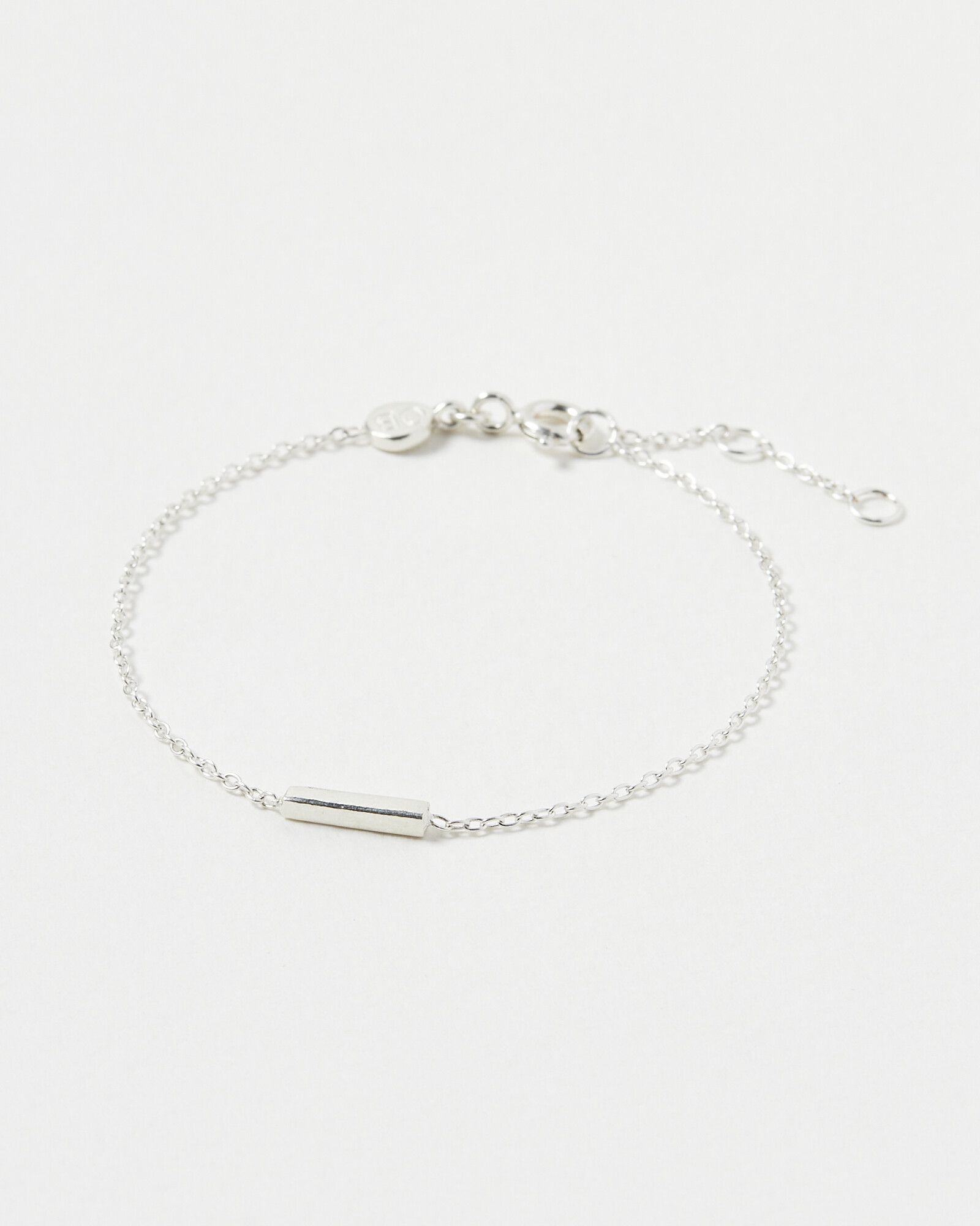 Tiny Bar Silver Chain Bracelet | Oliver Bonas