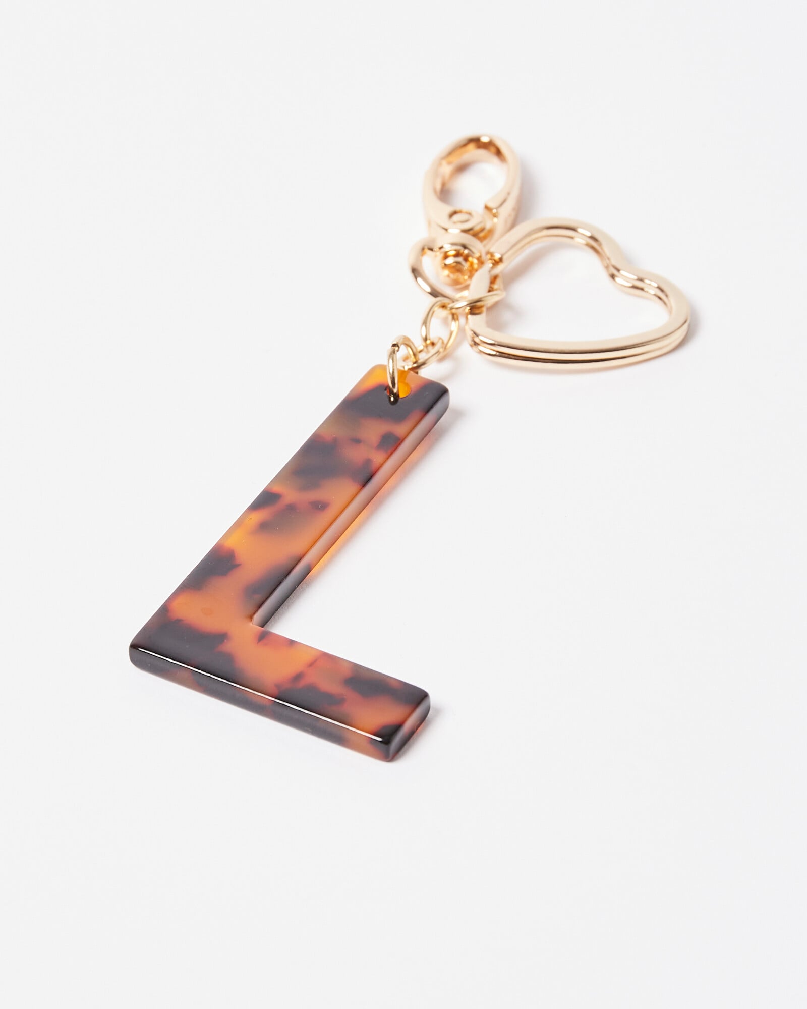 Alphabet Faux Tortoiseshell Brown & Black Initial Keyring | Oliver