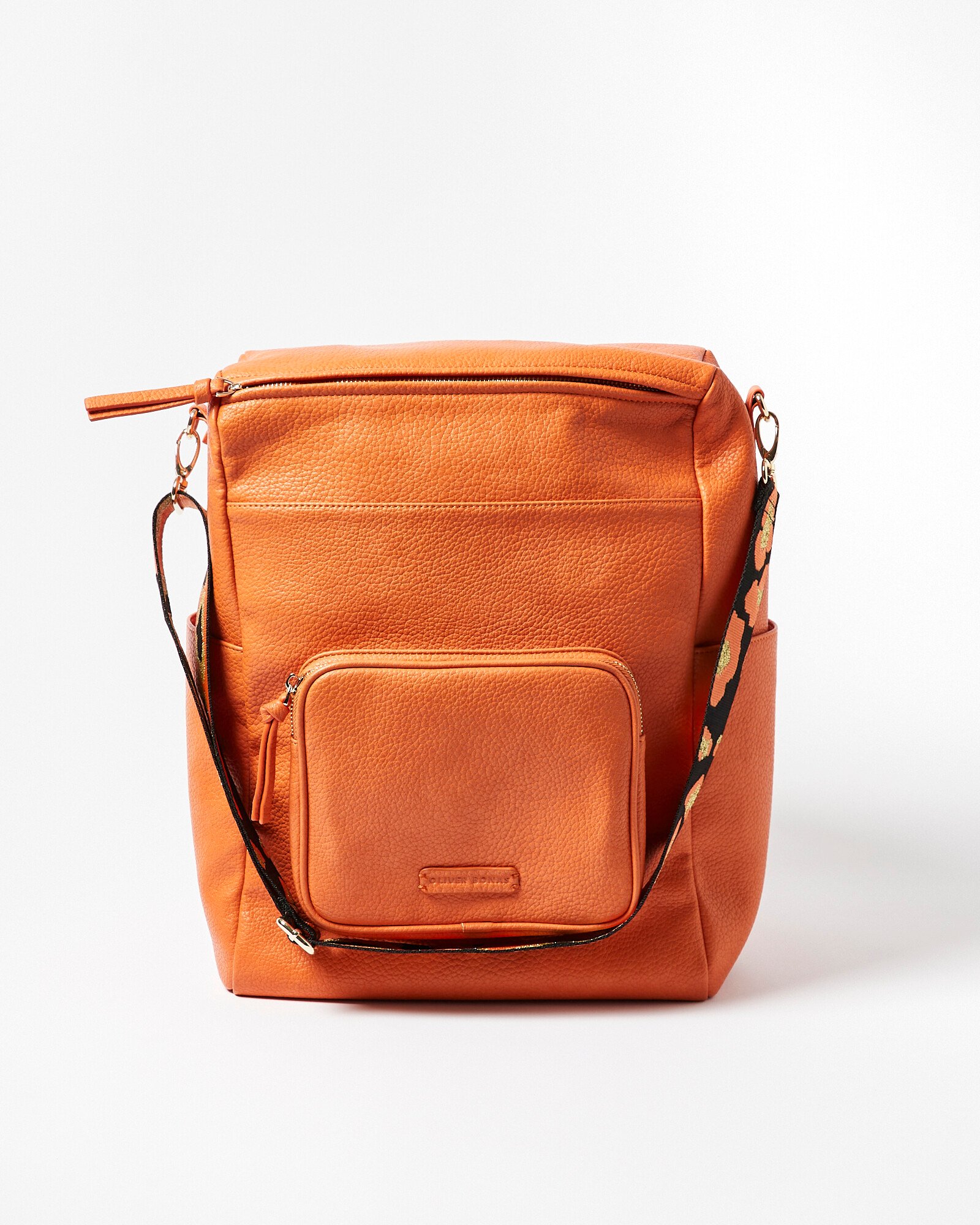 Laine Orange Casual Slouch Backpack Oliver Bonas
