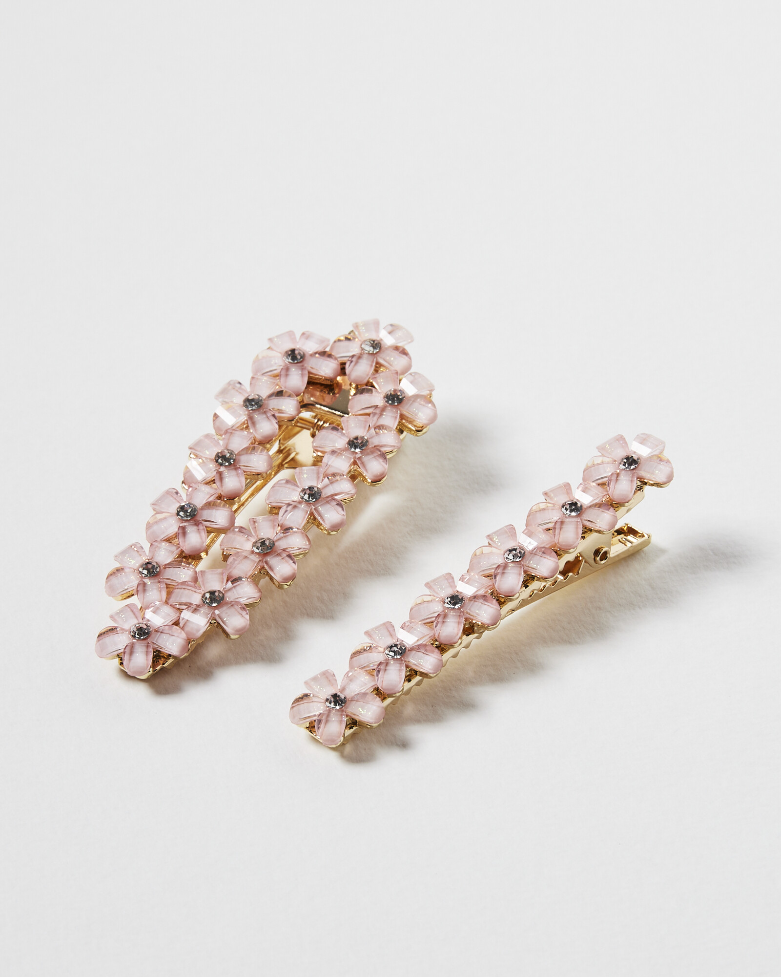 Pixie Daisy Pink Resin Flower Hair Clips Pack of Two Oliver Bonas