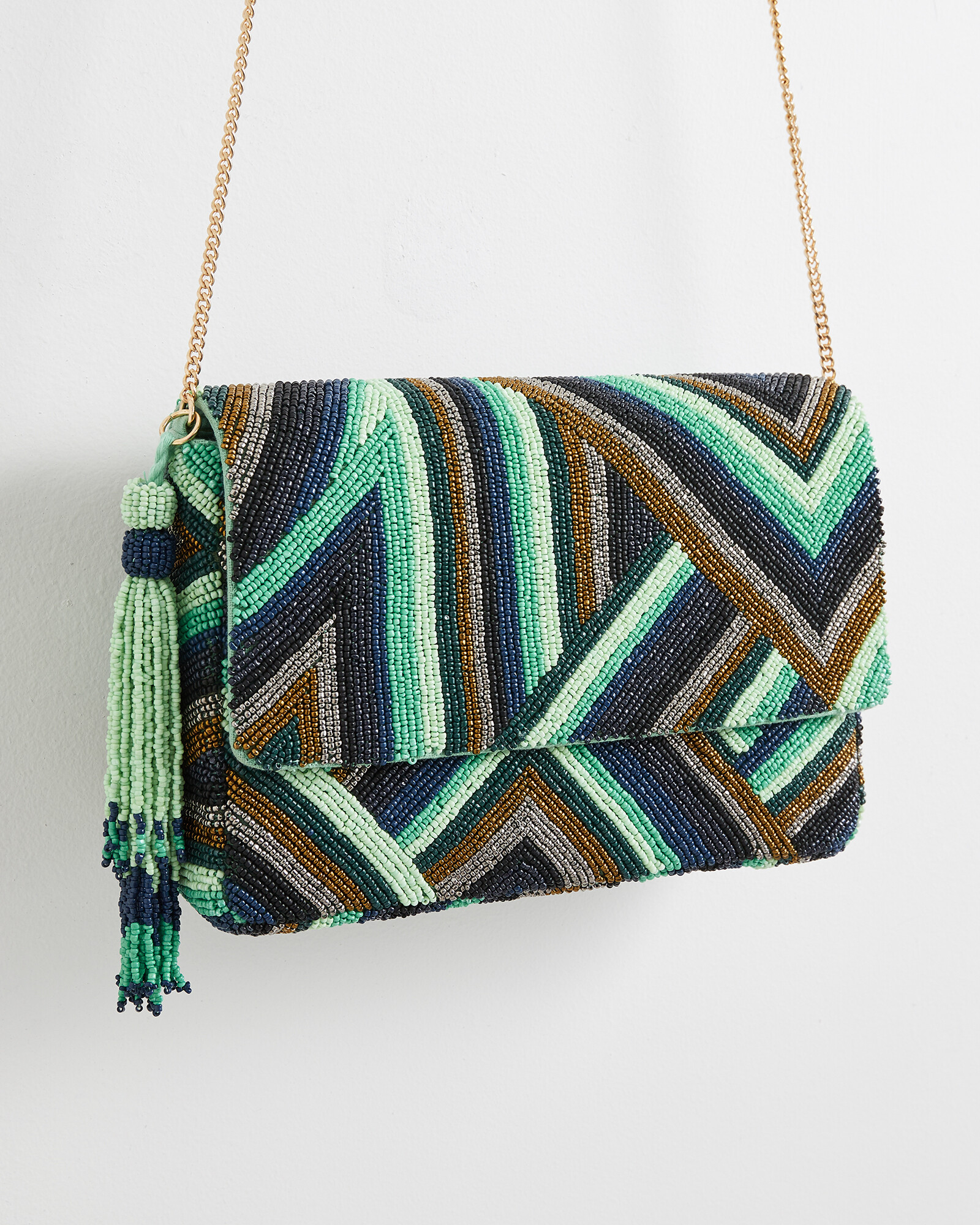 Robbie Green Woven Bucket Bag