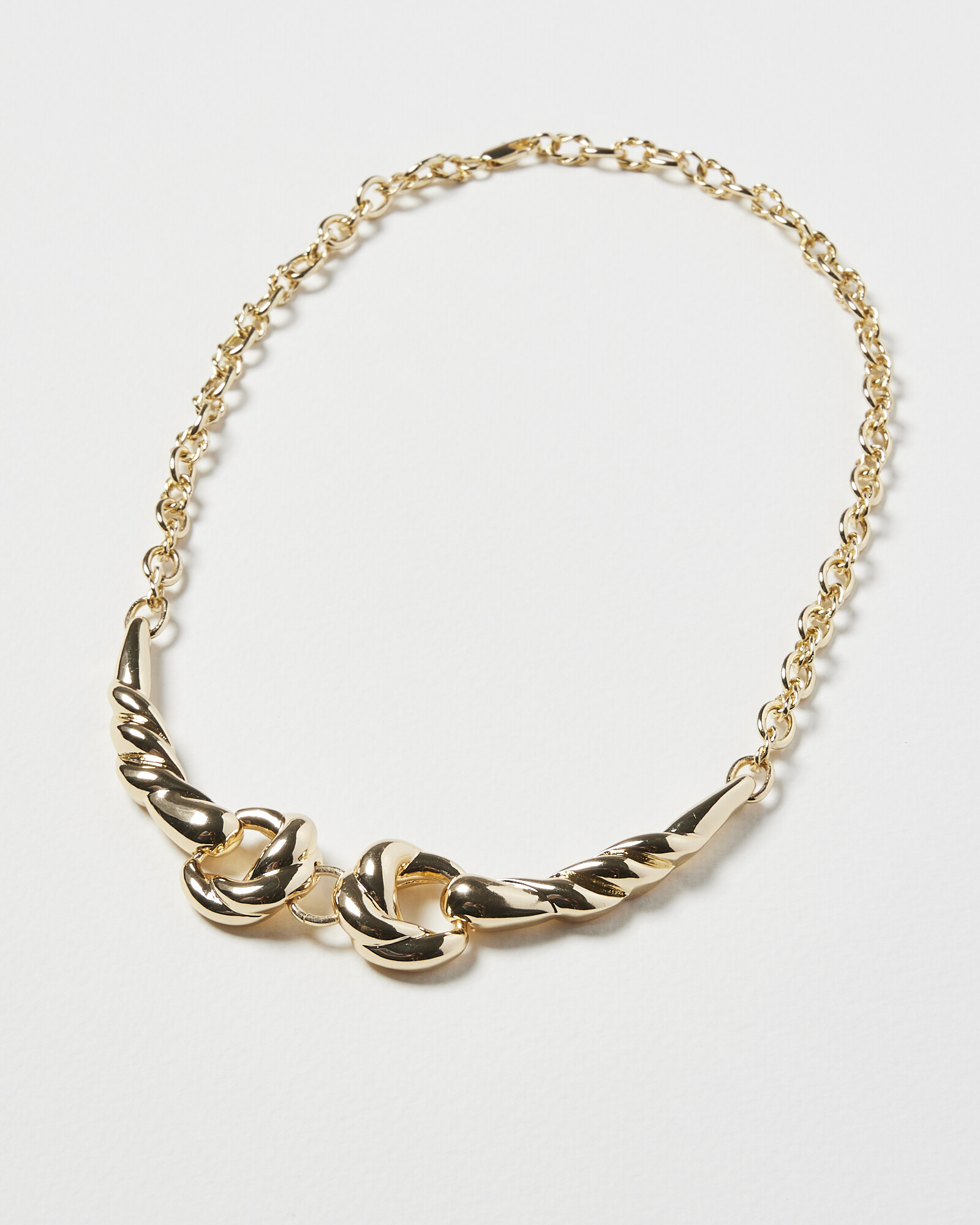 Serephina Twisted Gold Tone Statement Necklace Oliver Bonas