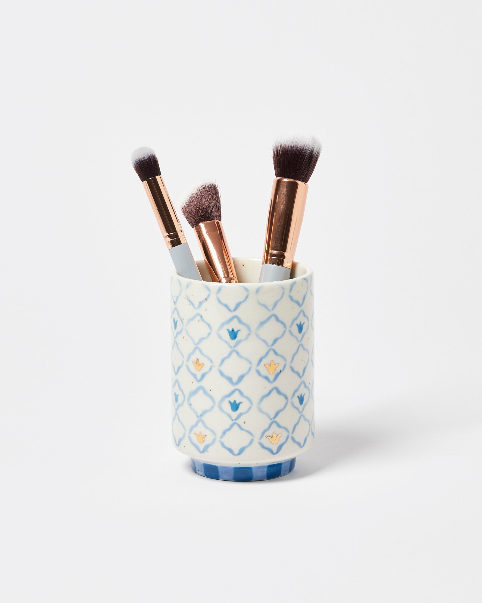 Loretta Blue Ceramic Brush Holder Oliver Bonas