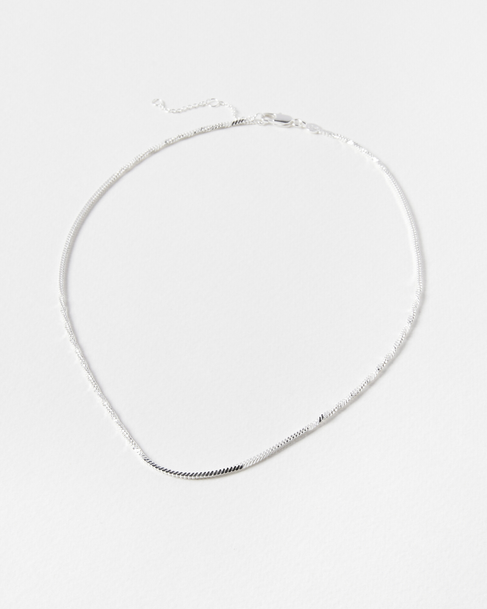 Callisto Twist Section Silver Plated Chain Necklace Oliver Bonas