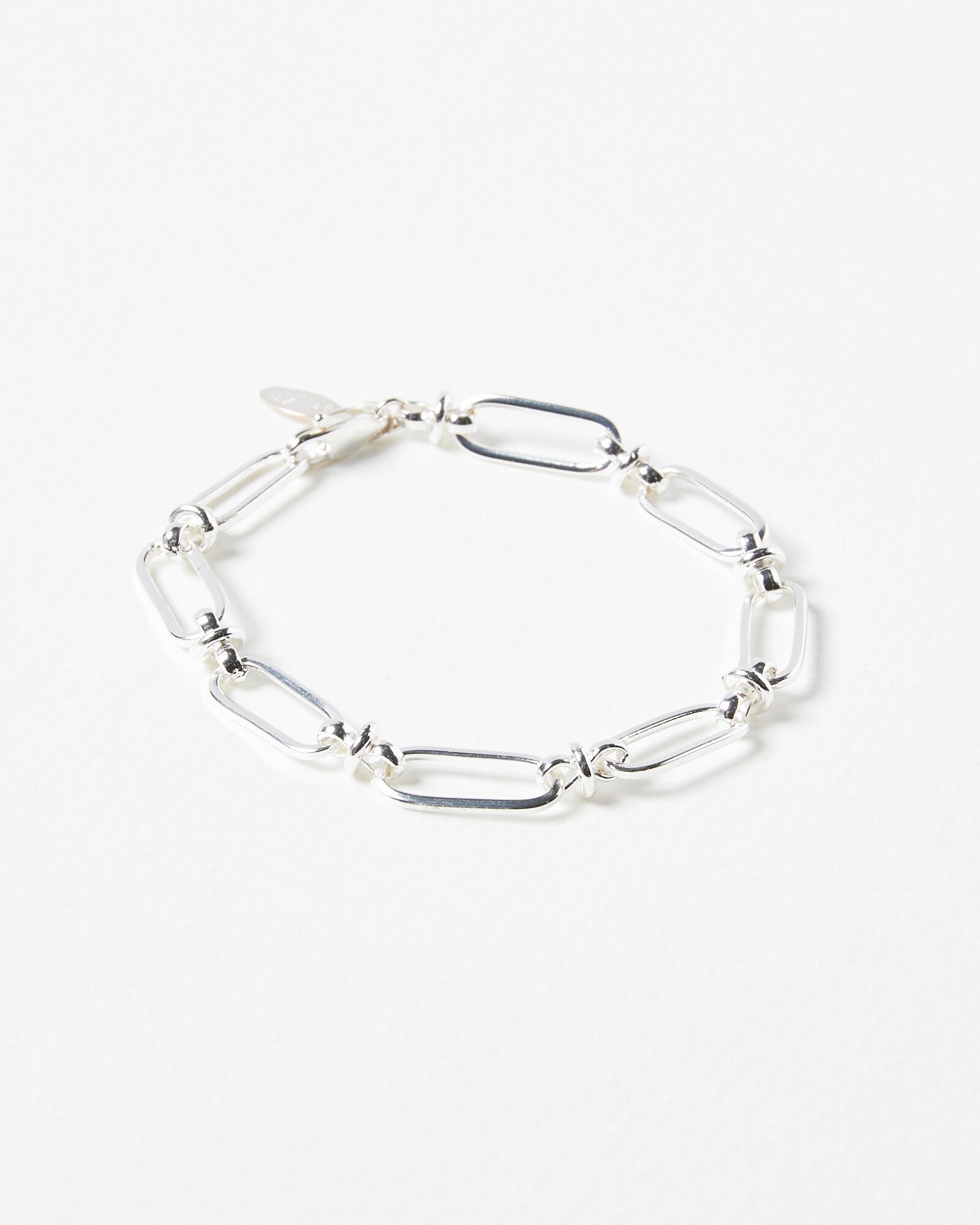 Charon Link Detail Silver Plated Chain Bracelet Oliver Bonas