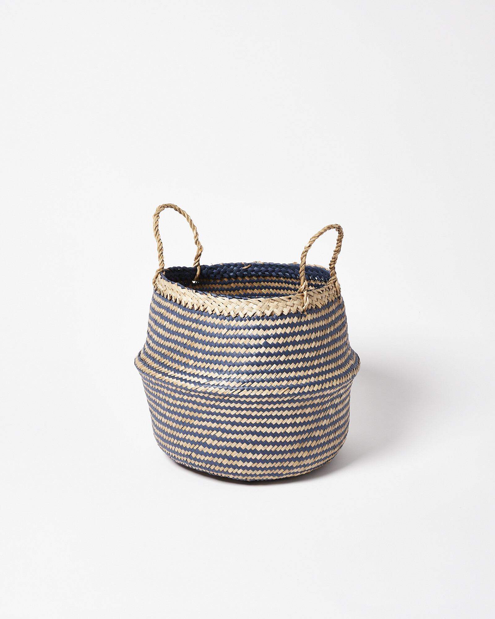 Blue Patterned Seagrass Basket Oliver Bonas