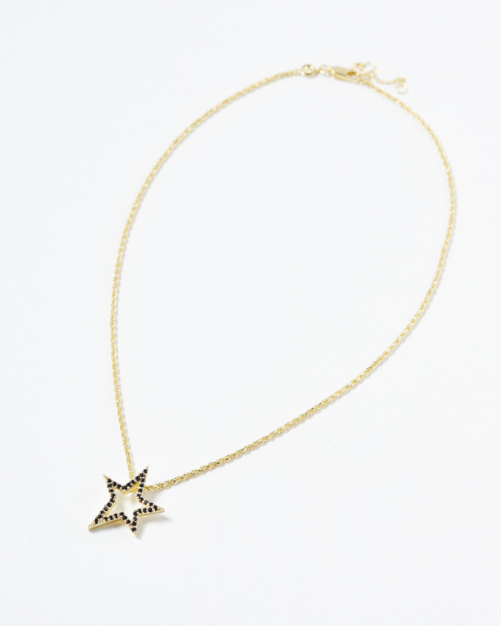 Despina Star Black Gem Inlay Pendant Necklace | Oliver Bonas